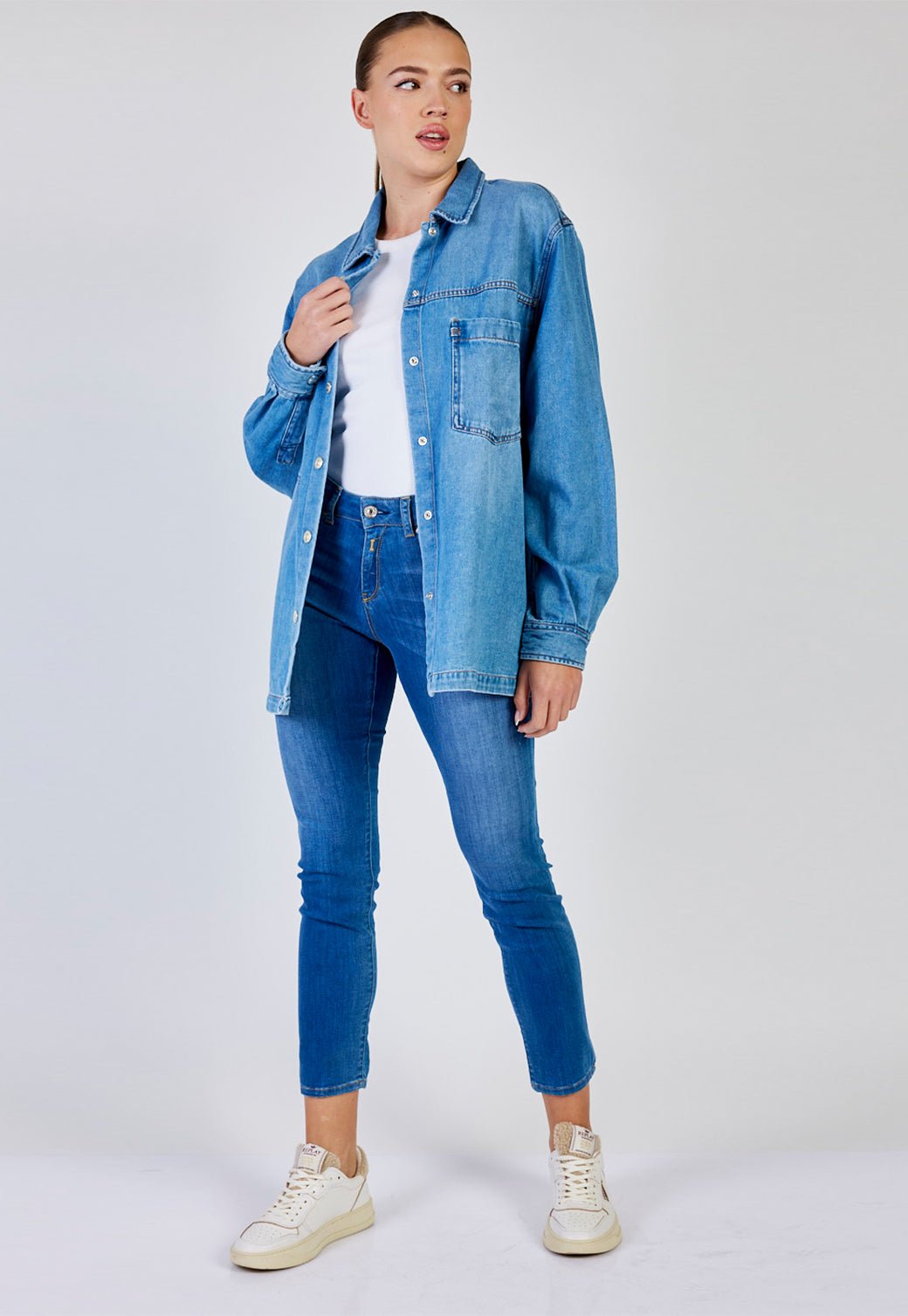 חולצת ג'ינס מכופתרת Jeanso נשים - Replay