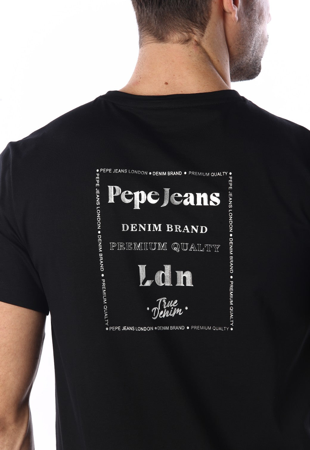 טי שירט קצרה עם לוגו בחזה ובגב | גברים - Pepe Jeans