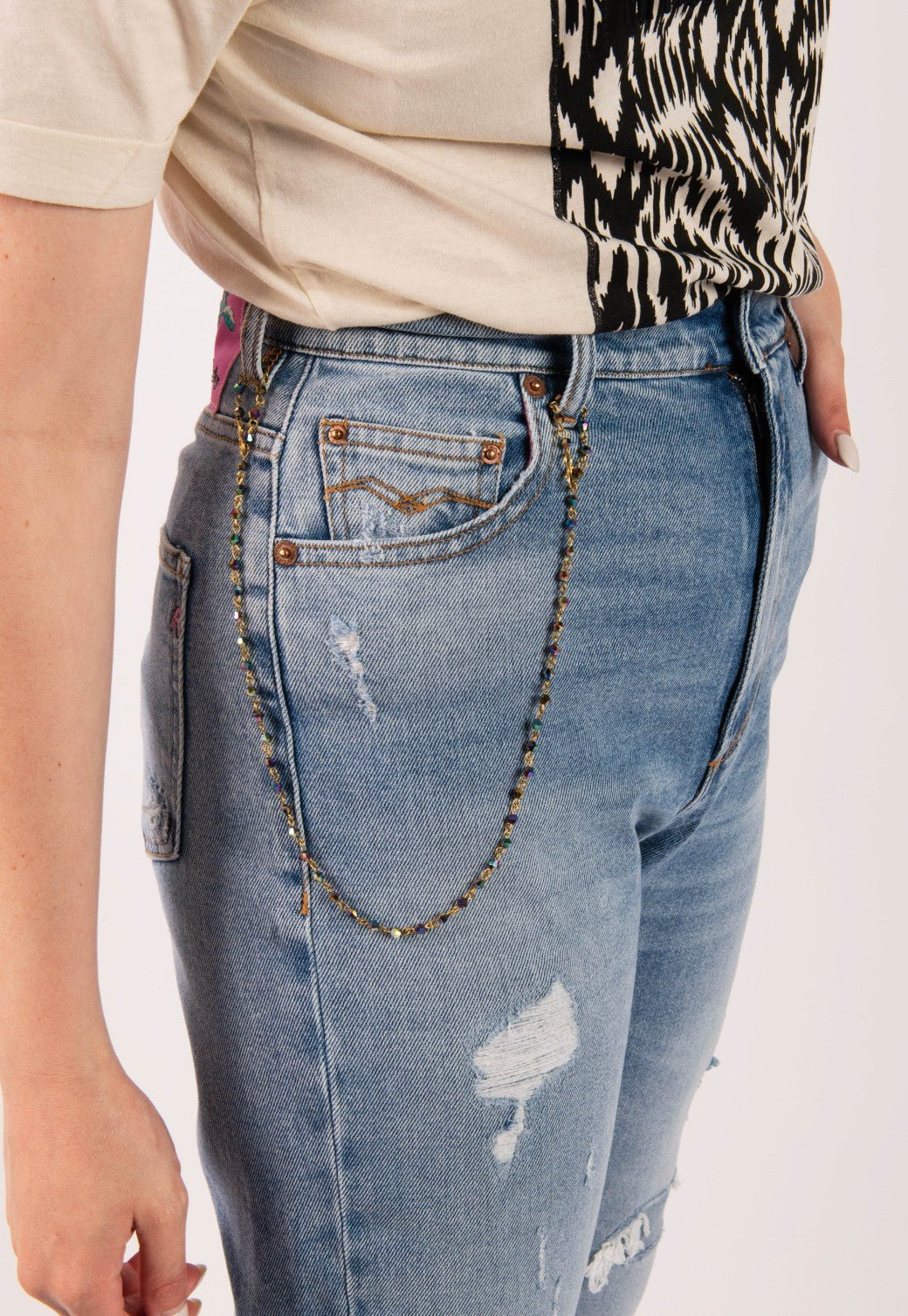 ג'ינס ארוך עם קרעים | נשים BLUE / 27