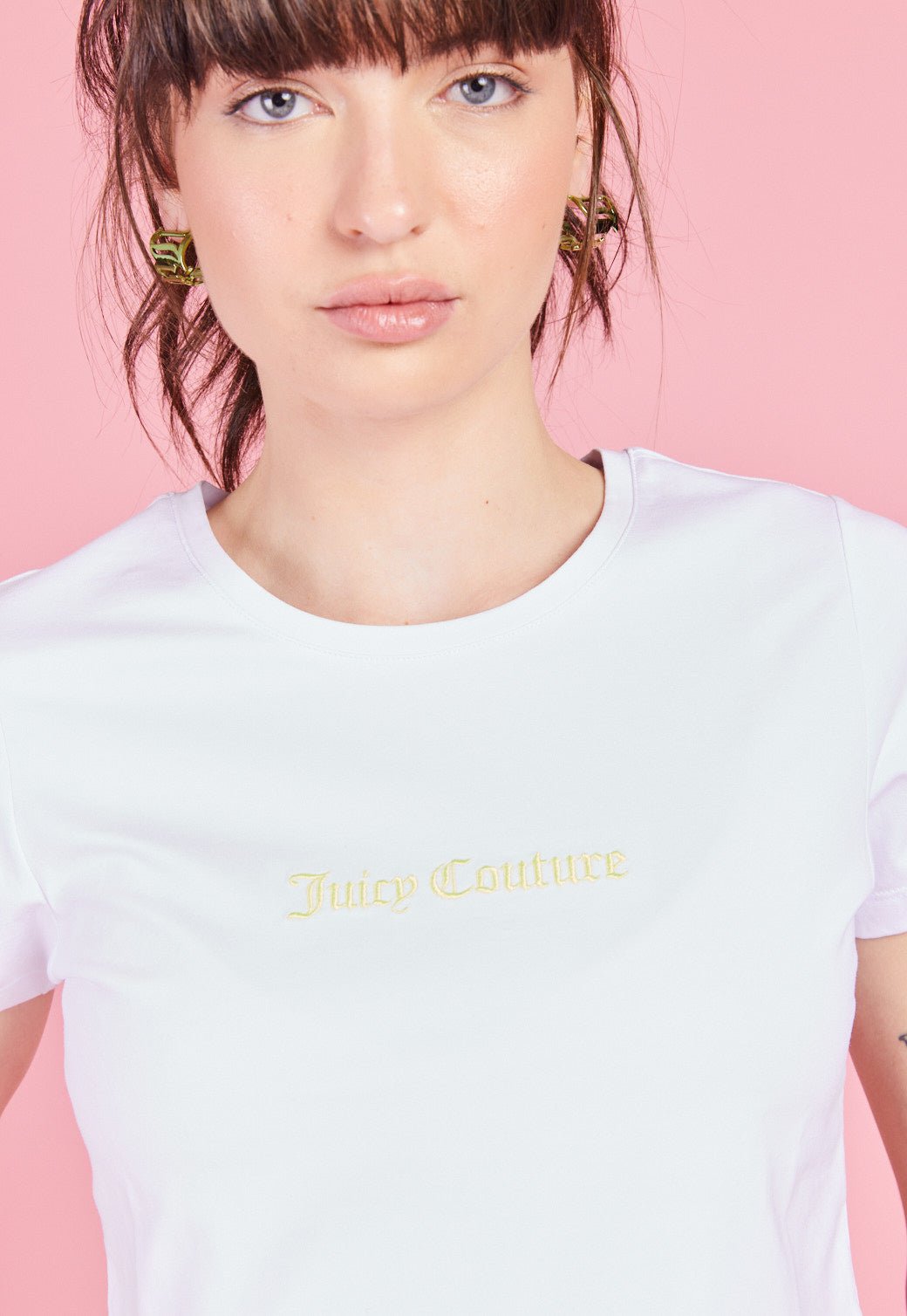 טי שירט קצרה קולי לוגו לנשים - Juicy Couture