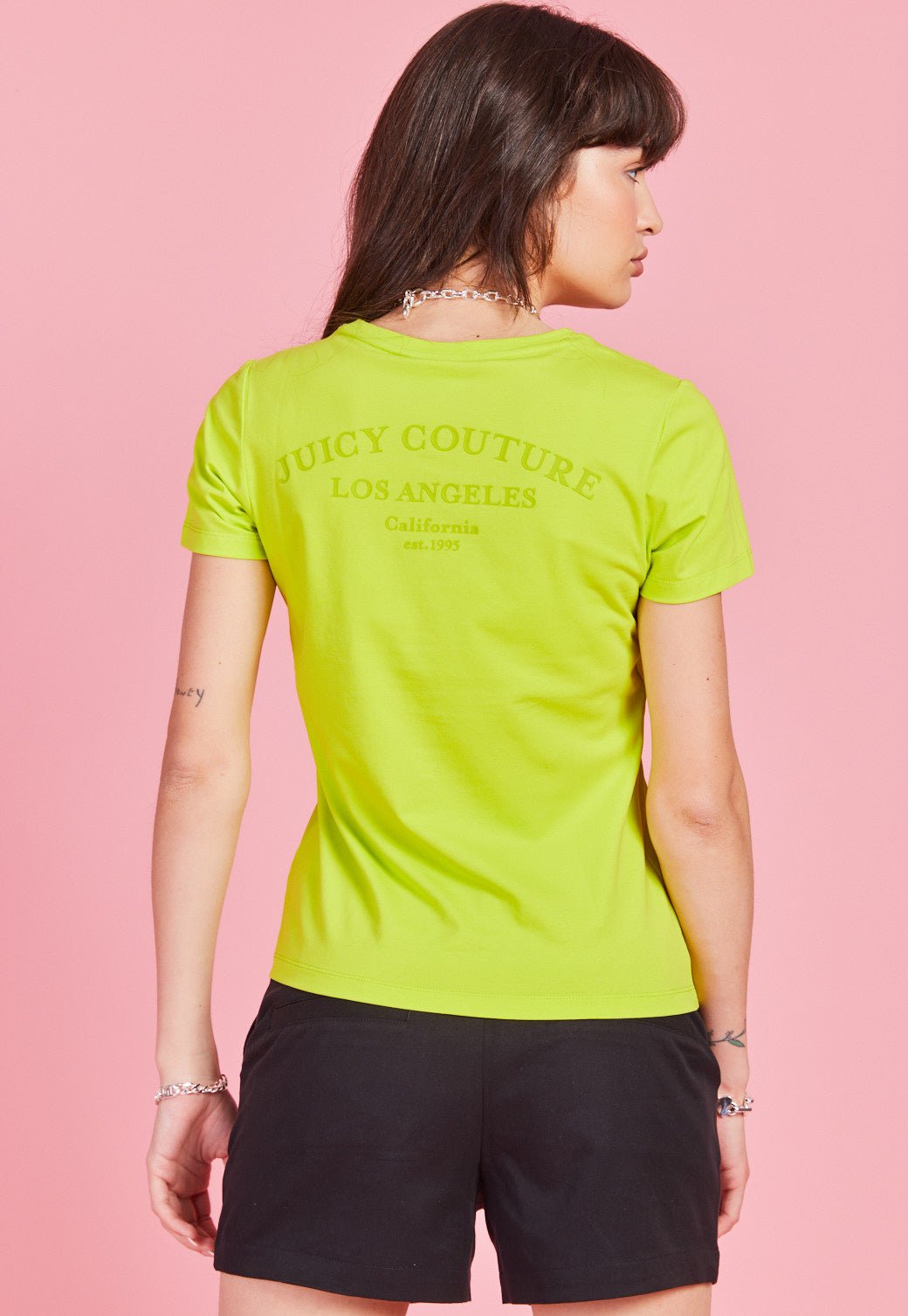 טי שירט קצרה עם הדפס לוגו לנשים - Juicy Couture