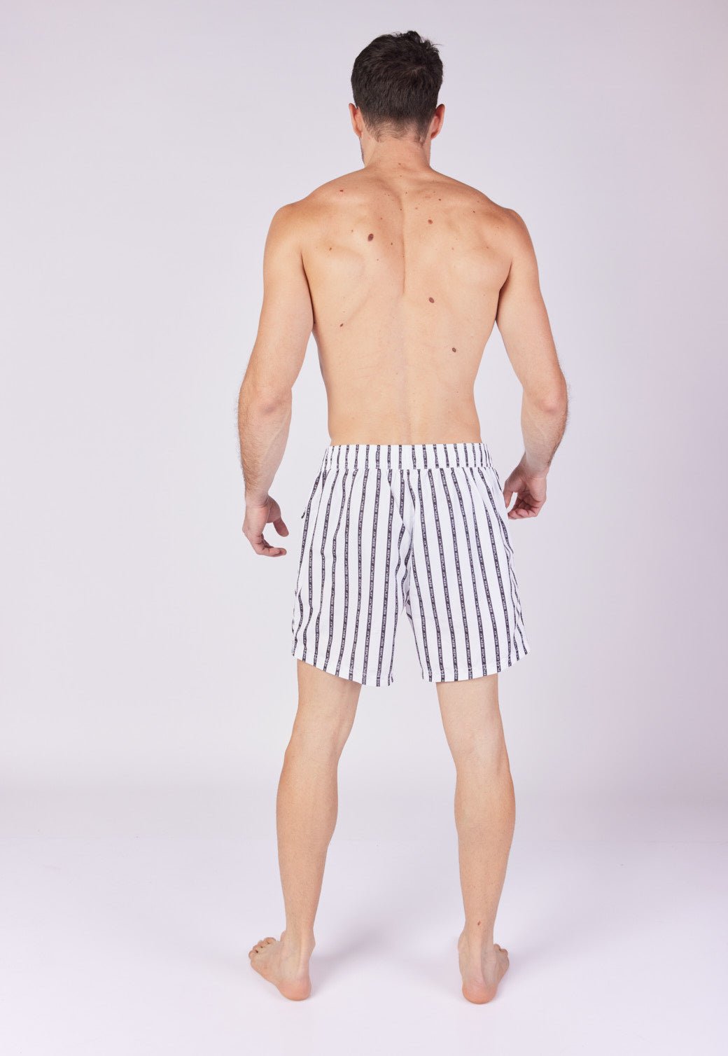 מכנסי בגד ים בהדפס פסים גברים - Replay