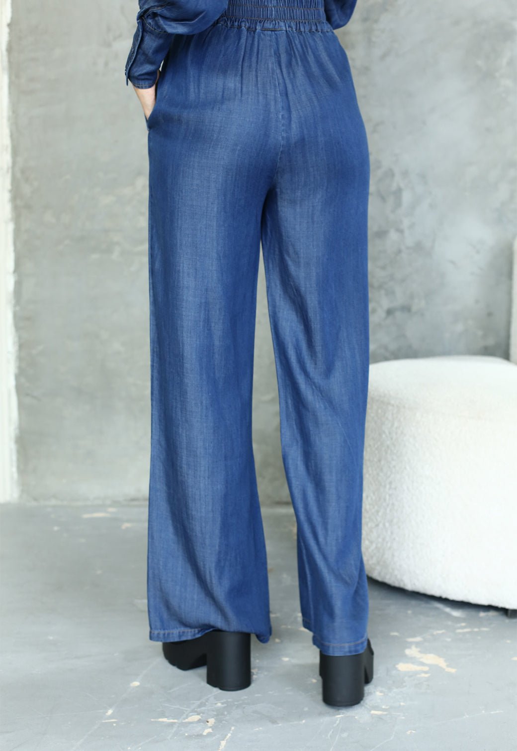 מכנסיים לנשים VICTORIA בג׳ינס כהה - Steve Madden