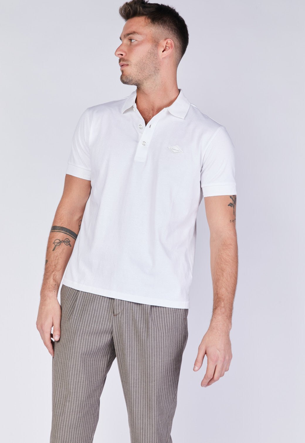 חולצת פולו עם לוגו רקום גברים - Replay