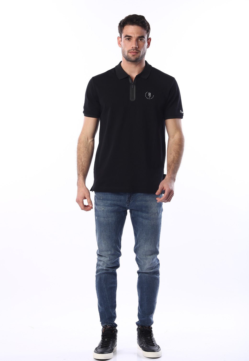 חולצת פולו עם לוגו וריצרץ' לגברים - Pepe Jeans