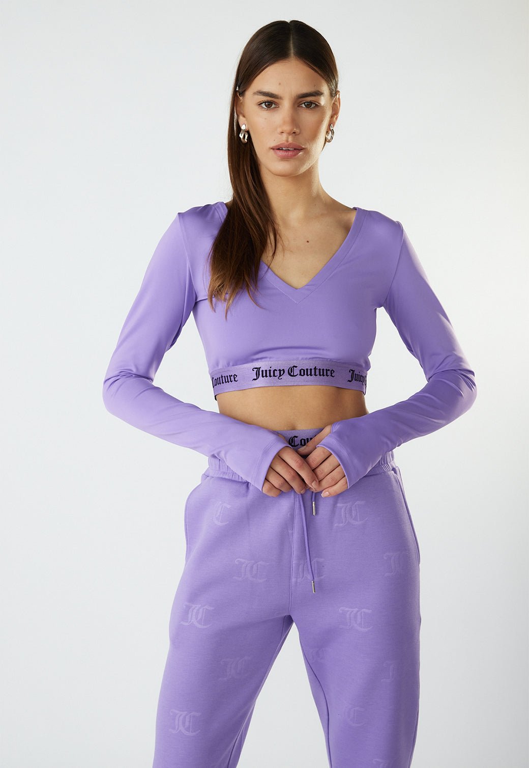 חולצת קרופ עם לוגו לנשים - Juicy Couture