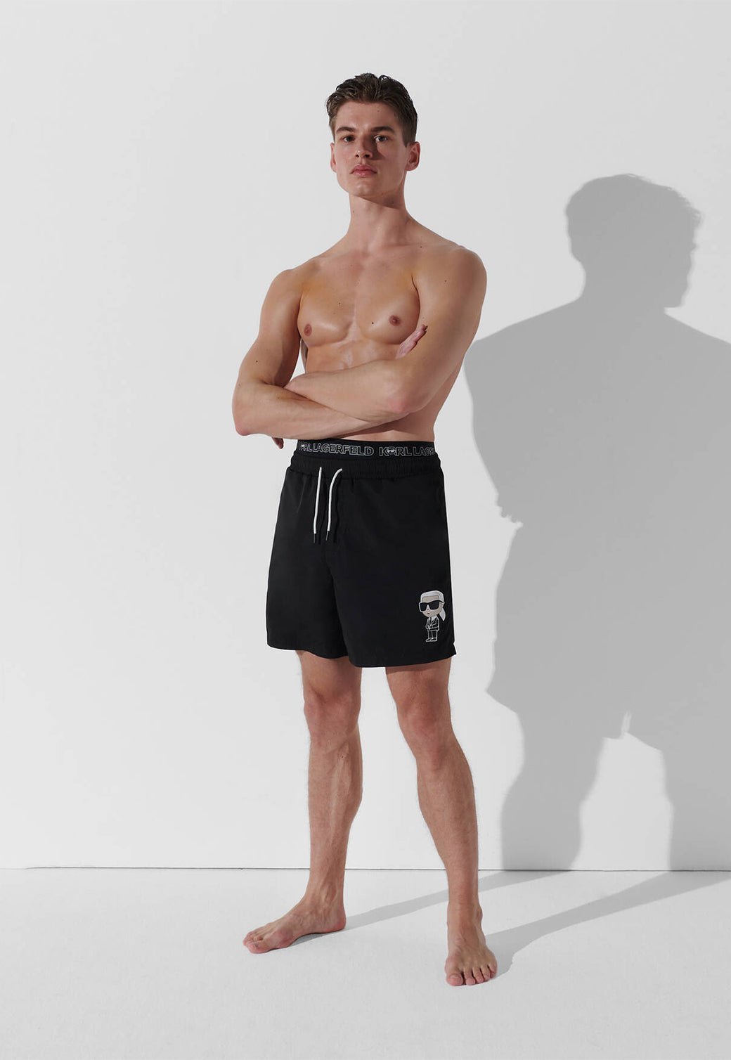 בגד ים גומי ממותג Ikonik Elastic גברים - Karl Lagerfeld