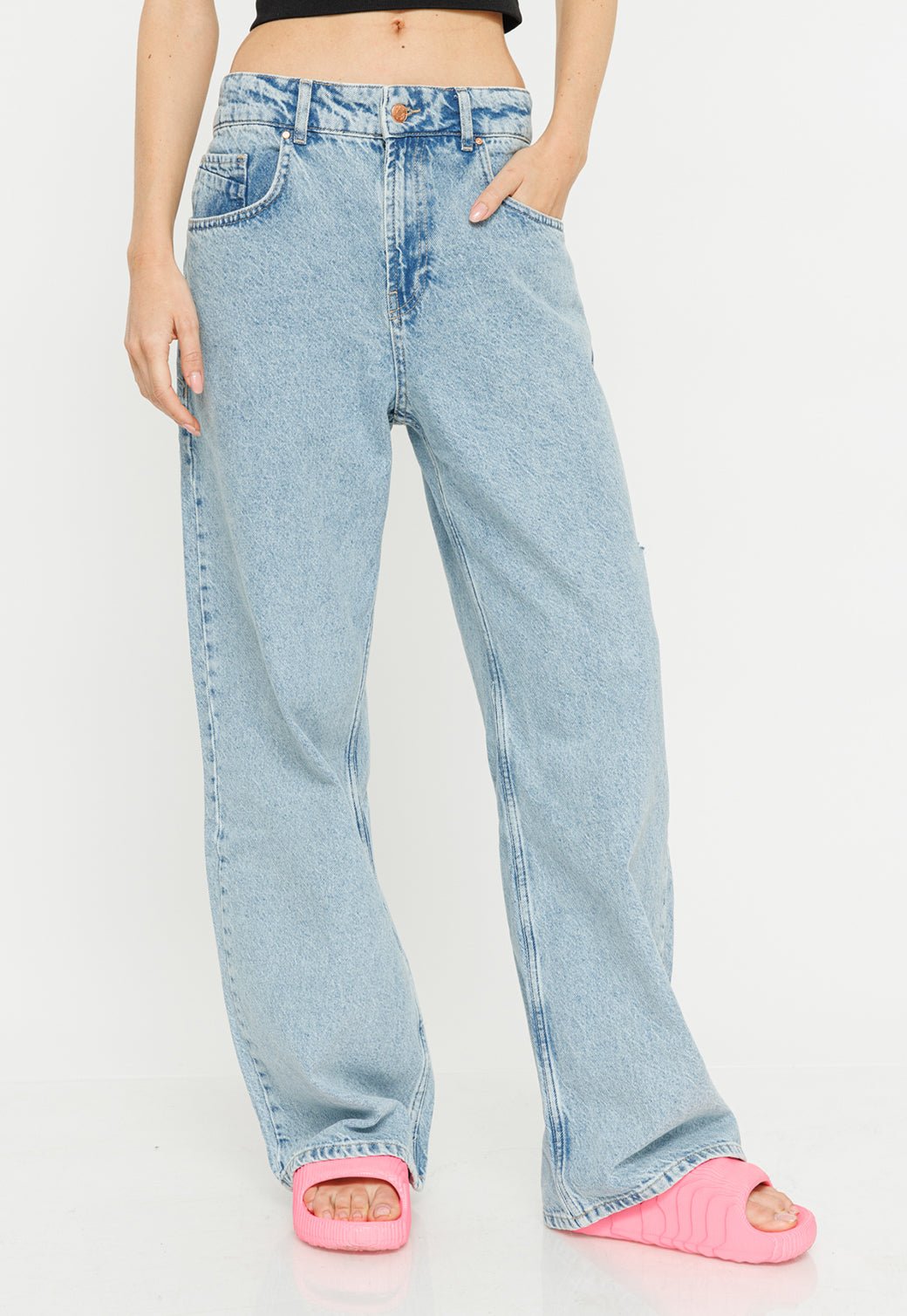 ג'ינס ללא חגורה Mid Straight נשים - Juicy Couture