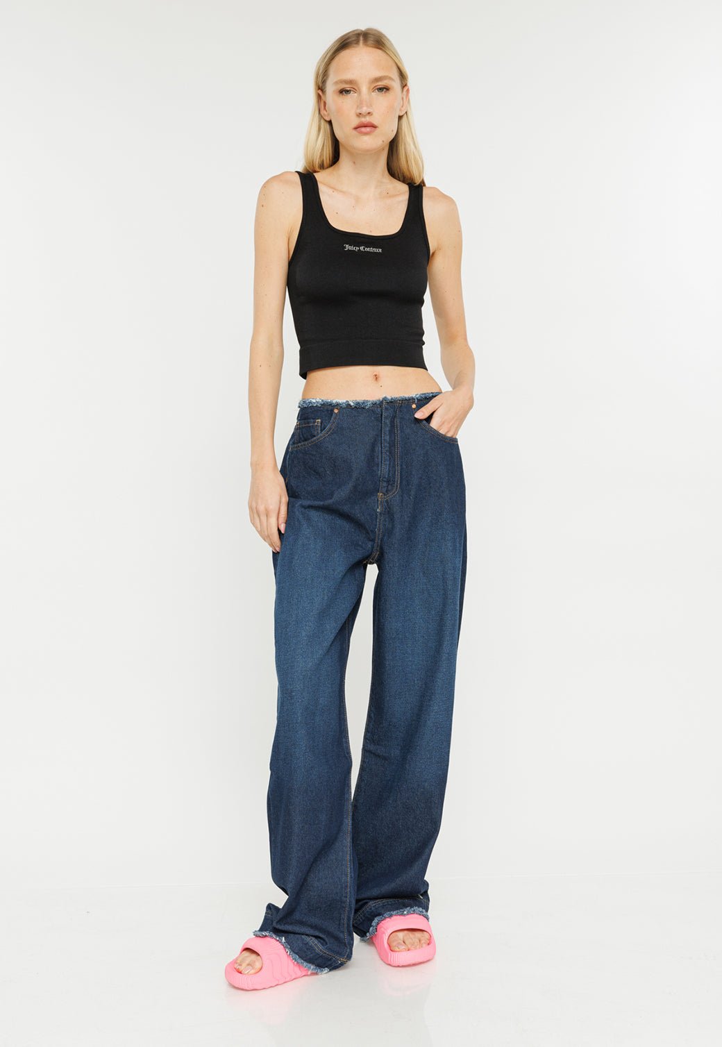 ג'ינס ללא חגורה Mid Wide נשים - Juicy Couture