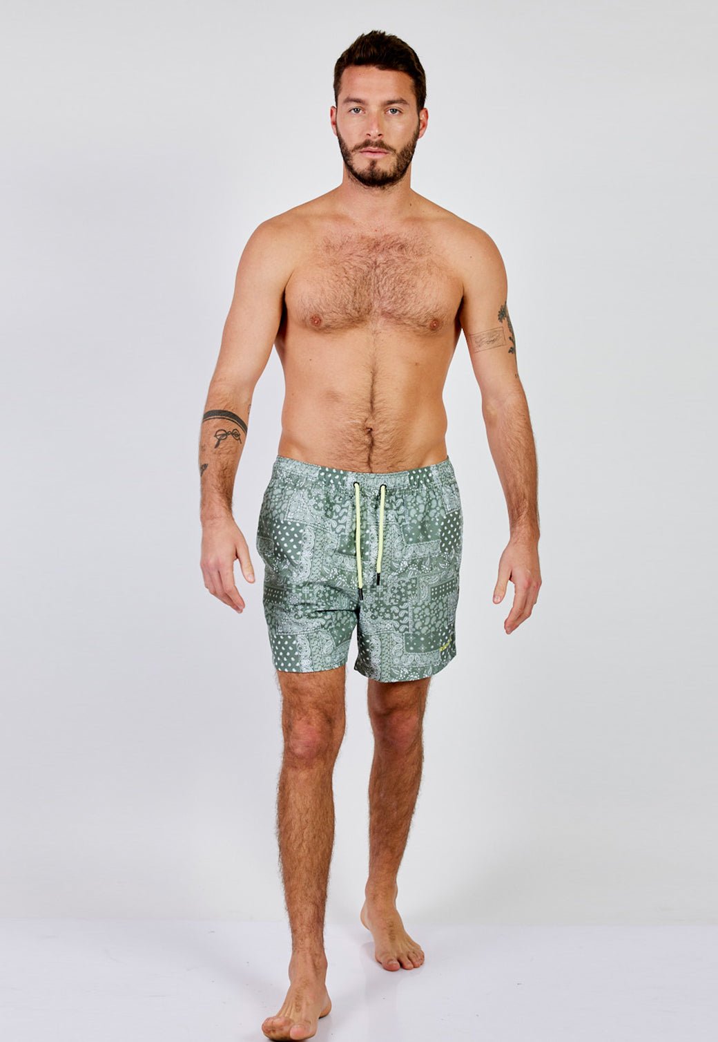מכנסי בגד ים בהדפס פייזלי גברים - Replay