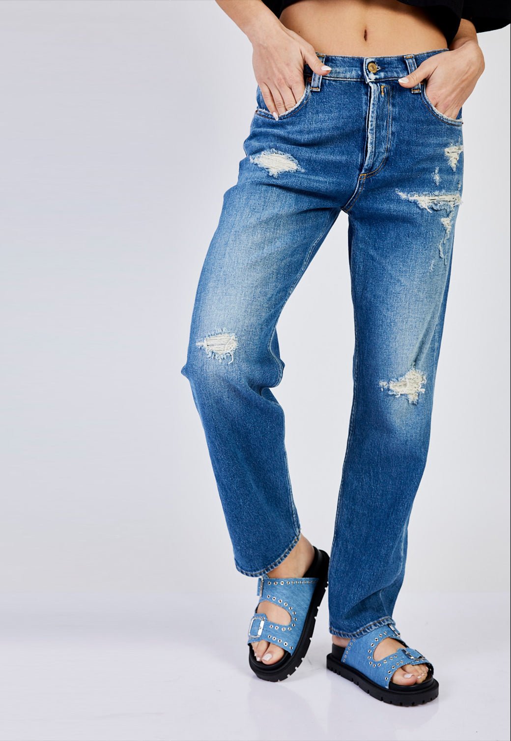 מכנסי ג'ינס MAIJKE Straight Leg נשים - Replay