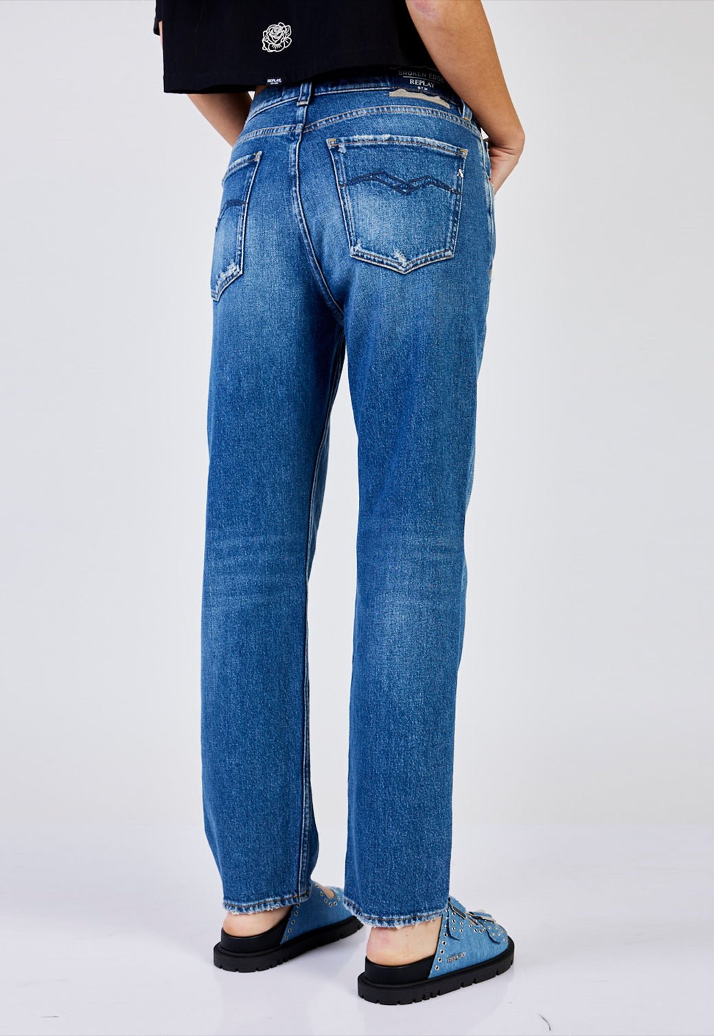 מכנסי ג'ינס MAIJKE Straight Leg נשים - Replay