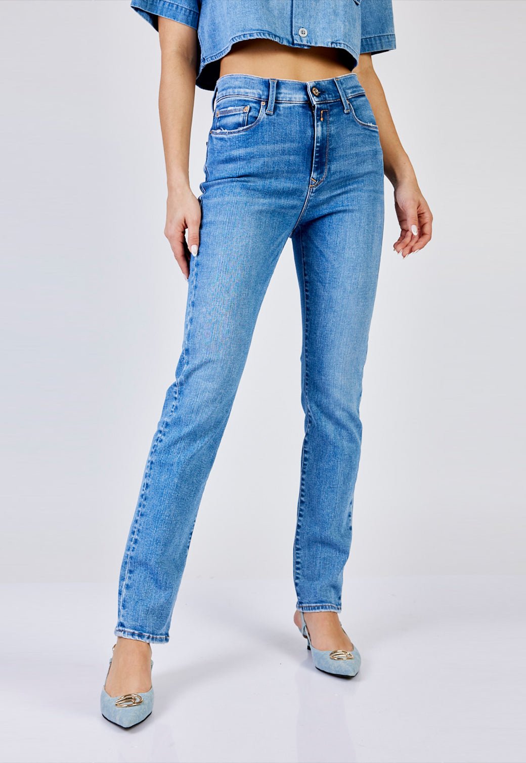 מכנסי ג'ינס Slim Fit נשים - Replay