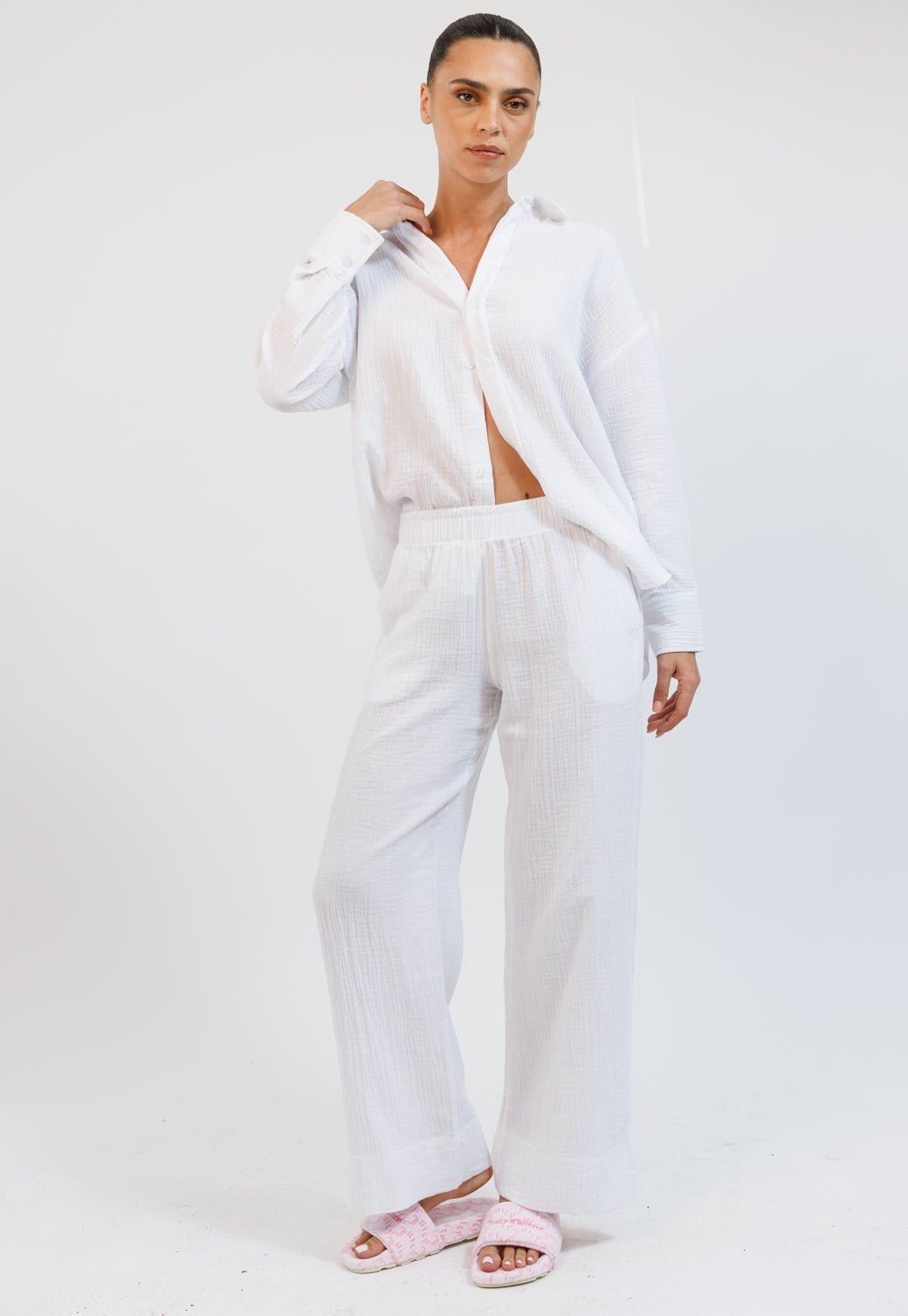 מכנסיים ארוכים מבד טטרה Sigrid נשים - Juicy Couture