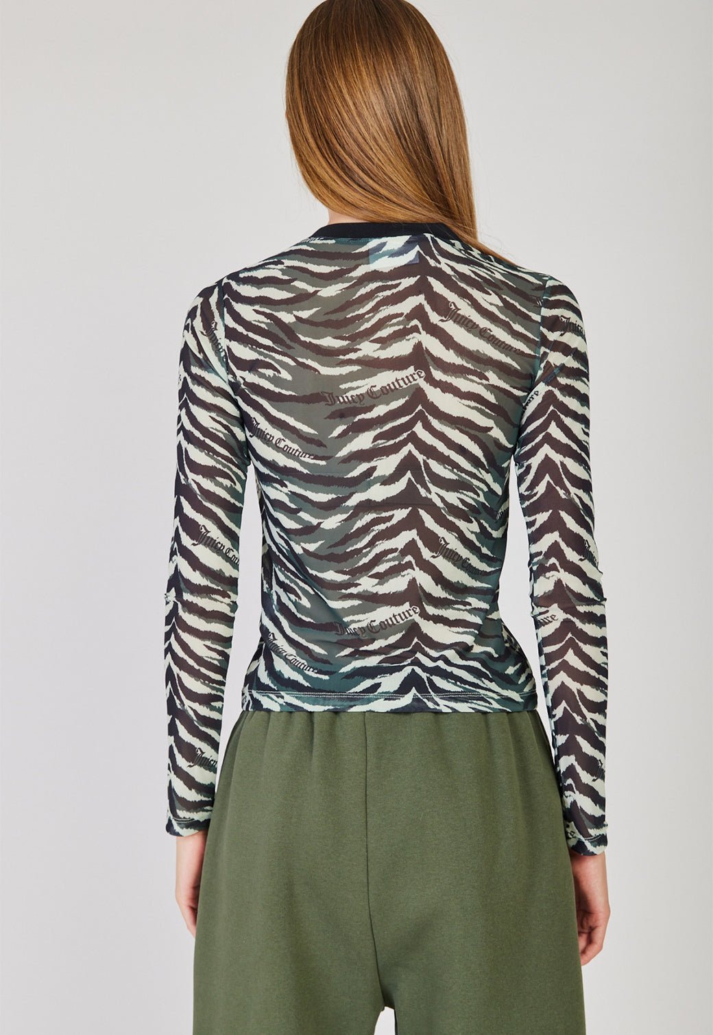 חולצה ארוכה מבד שיפון Tiger נשים - Juicy Couture