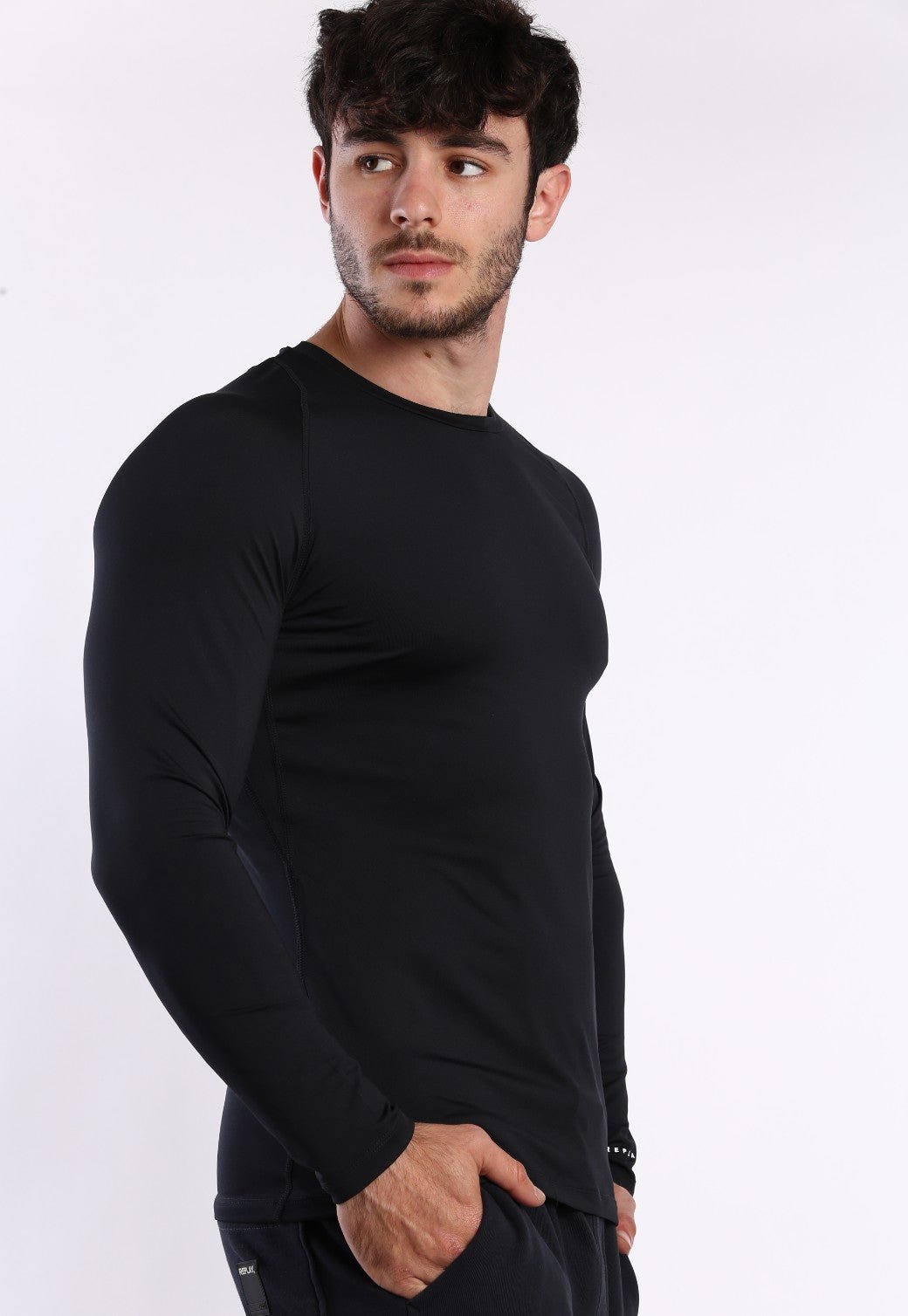 חולצה תרמית לוגו בשרוול גברים - Replay