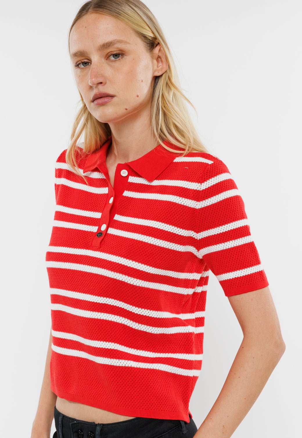 חולצת פולו Stripes נשים - Replay