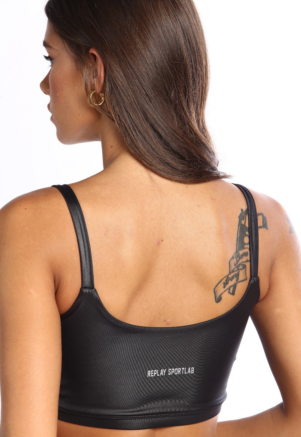 חזיית ספורט אלאס קצר לוגו בחזה | נשים BLACK / S