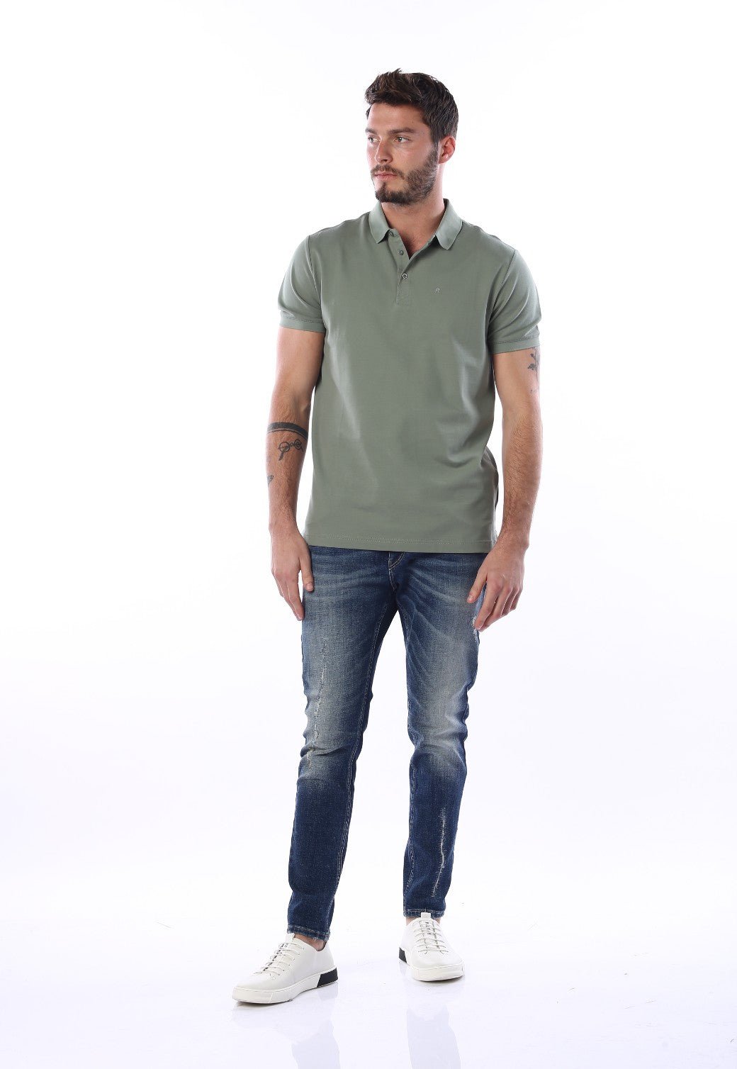 חולצת פולו קצרה | גברים GREEN / L