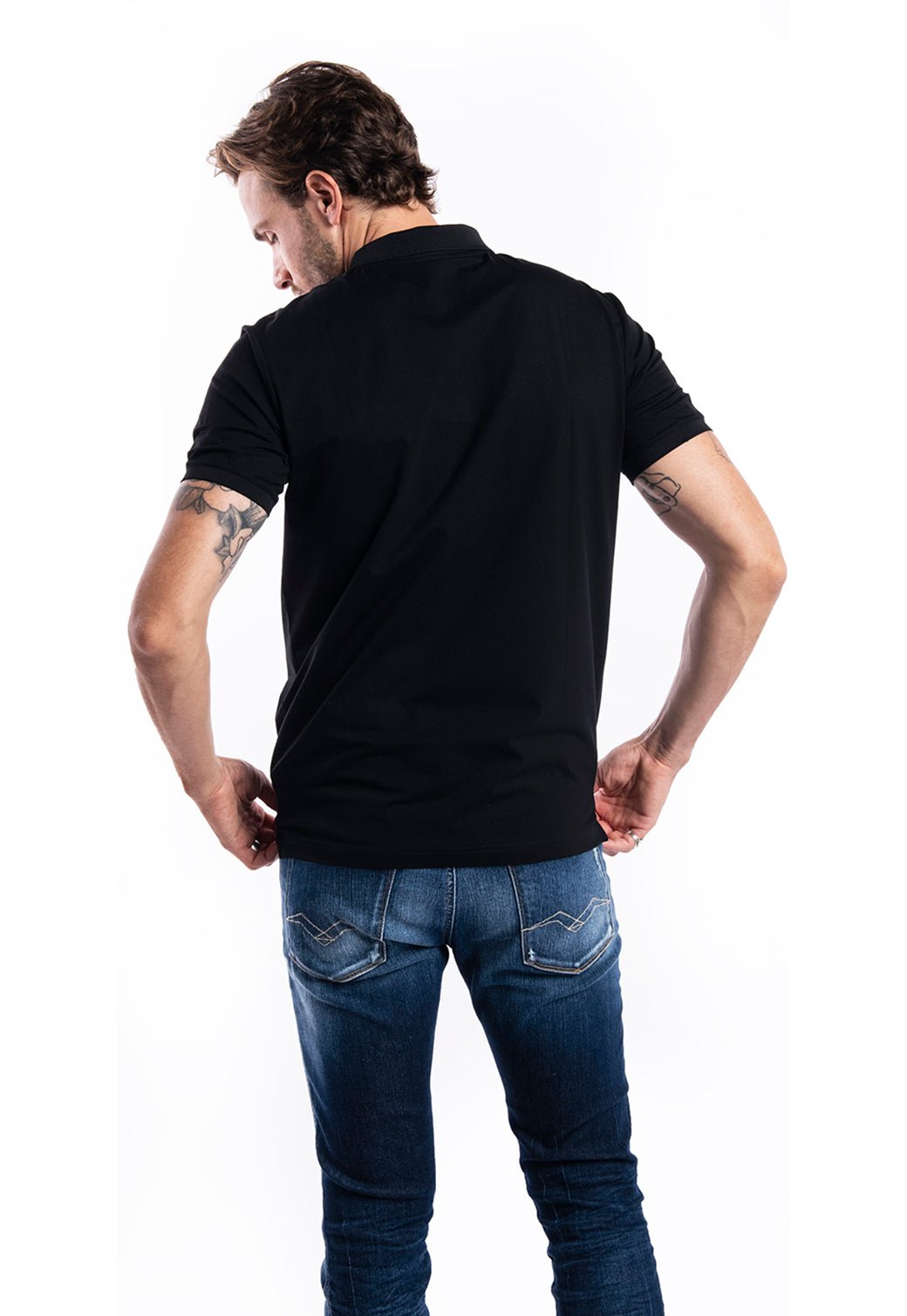 חולצת פולו לוגו מטאל | גברים BROWN / L