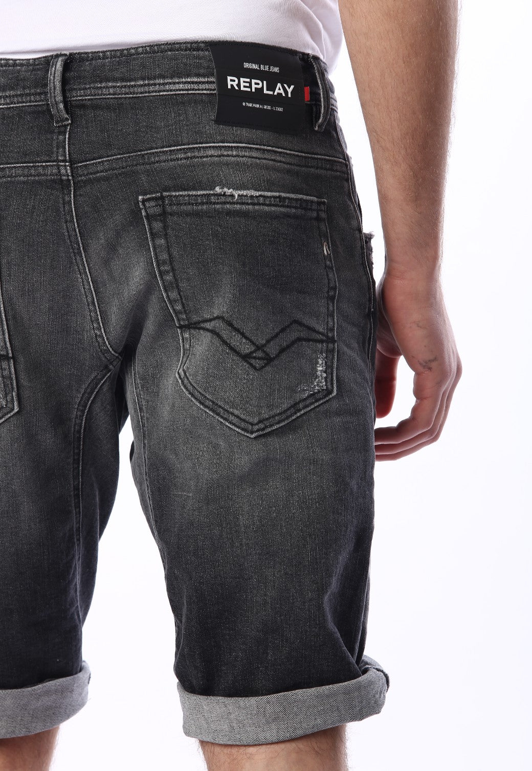 ג'ינס קצר עם קרעים | גברים GREY / 31
