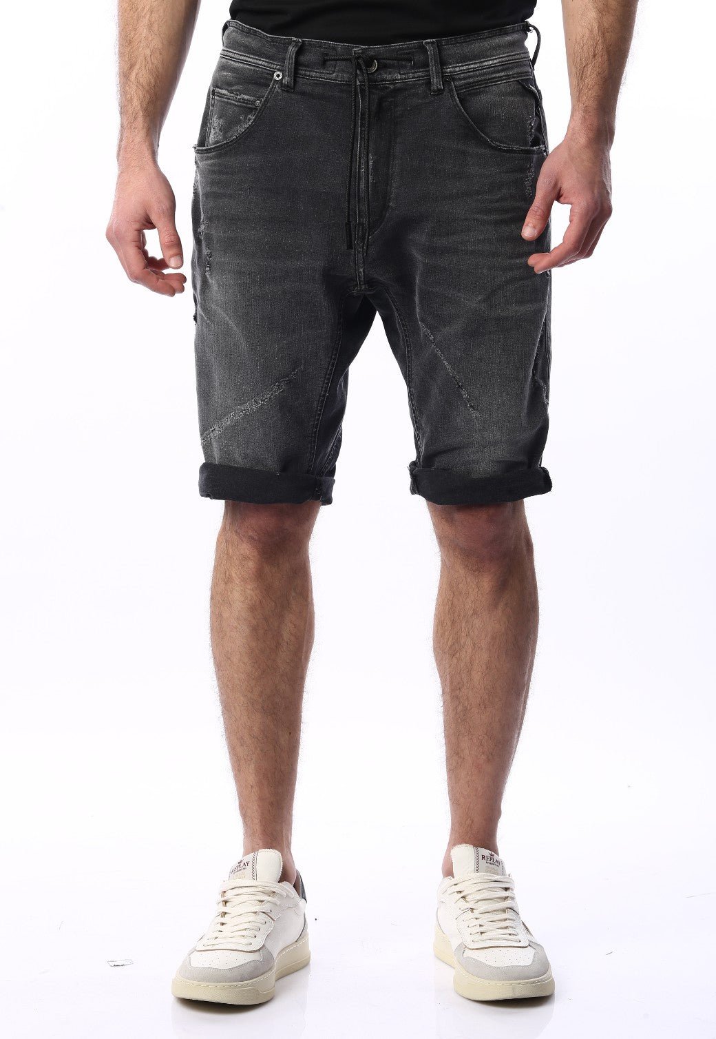 ג'ינס קצר עם שפשוף | גברים GREY / 31
