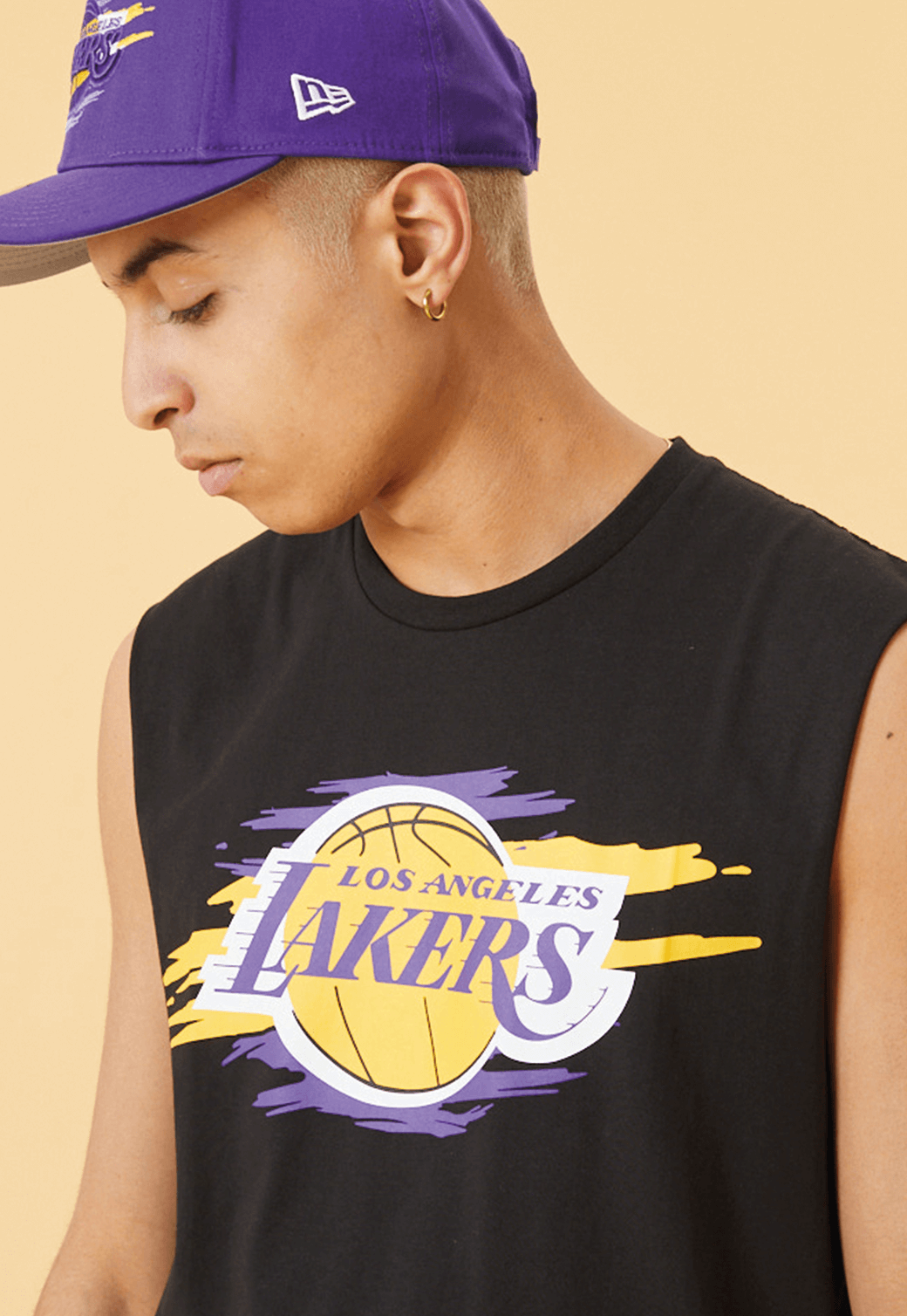 גופייה עם הדפס Lakers | גברים BLACK / S