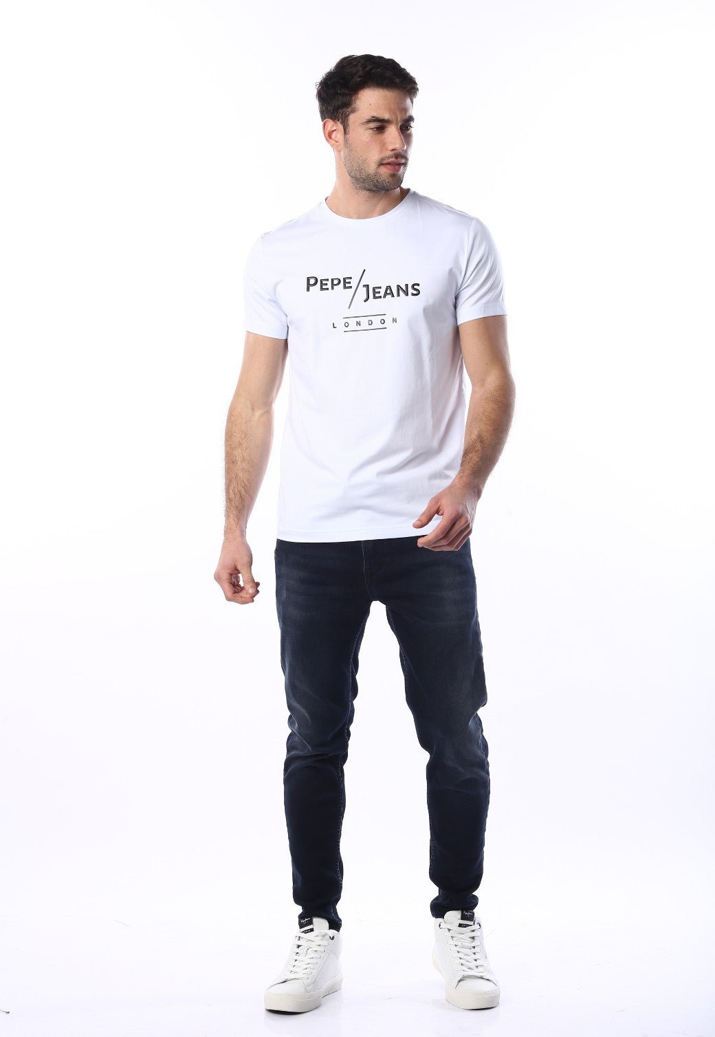 טי שירט קצרה עם לוגו בחזה | גברים - Pepe Jeans
