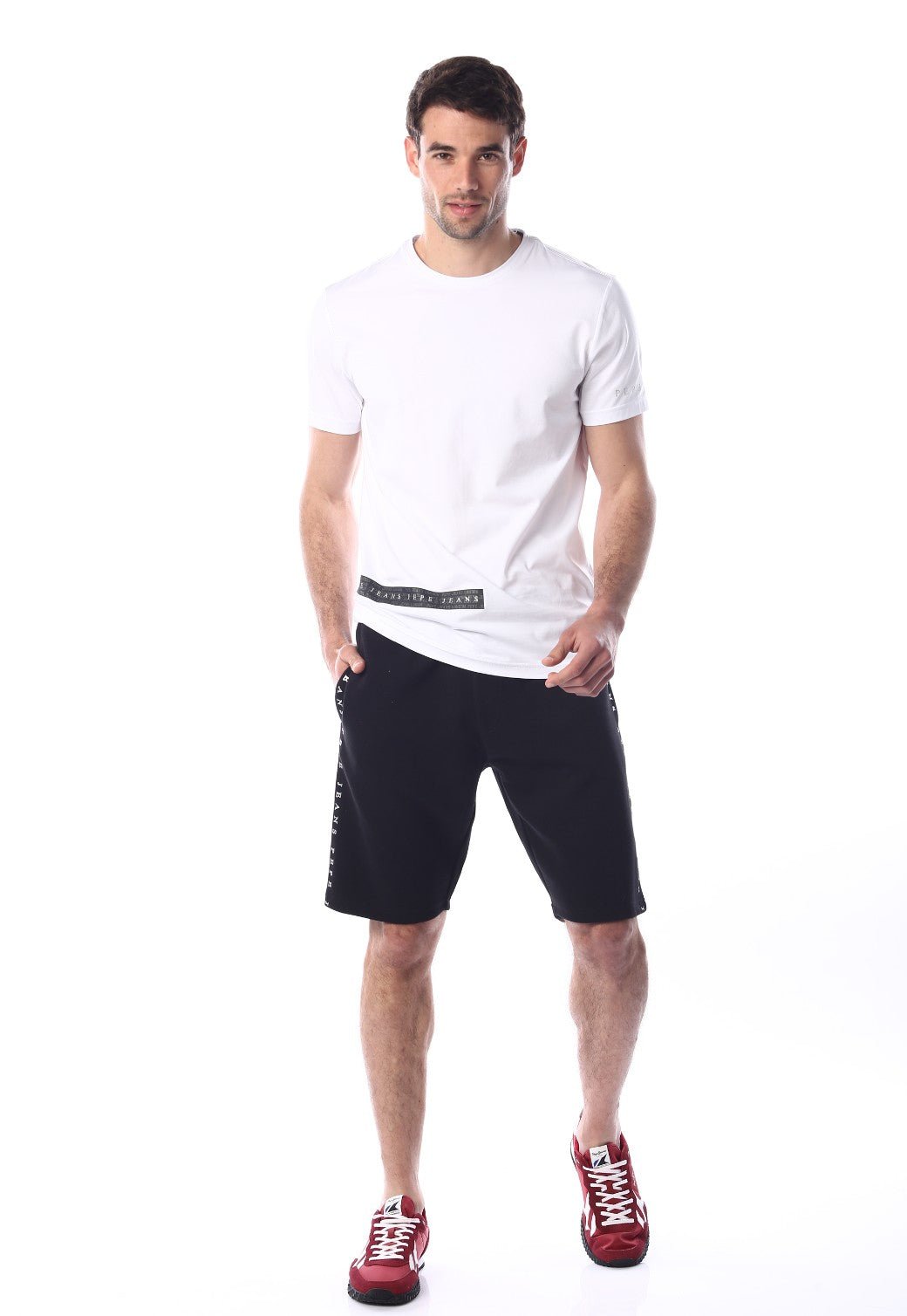 מכנסי טרנינג קצרים עם לוגו בצדדים | גברים - Pepe Jeans