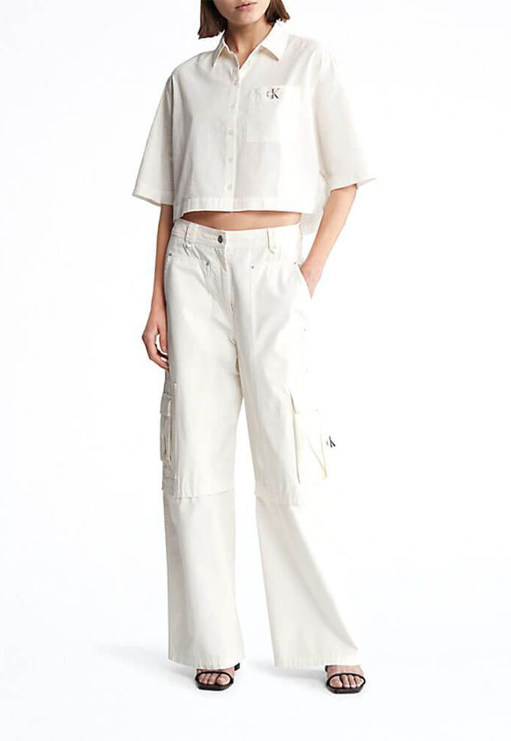 BOXY SEERSUCKER SHIRT Ancient White 893626806 - Calvin Klein