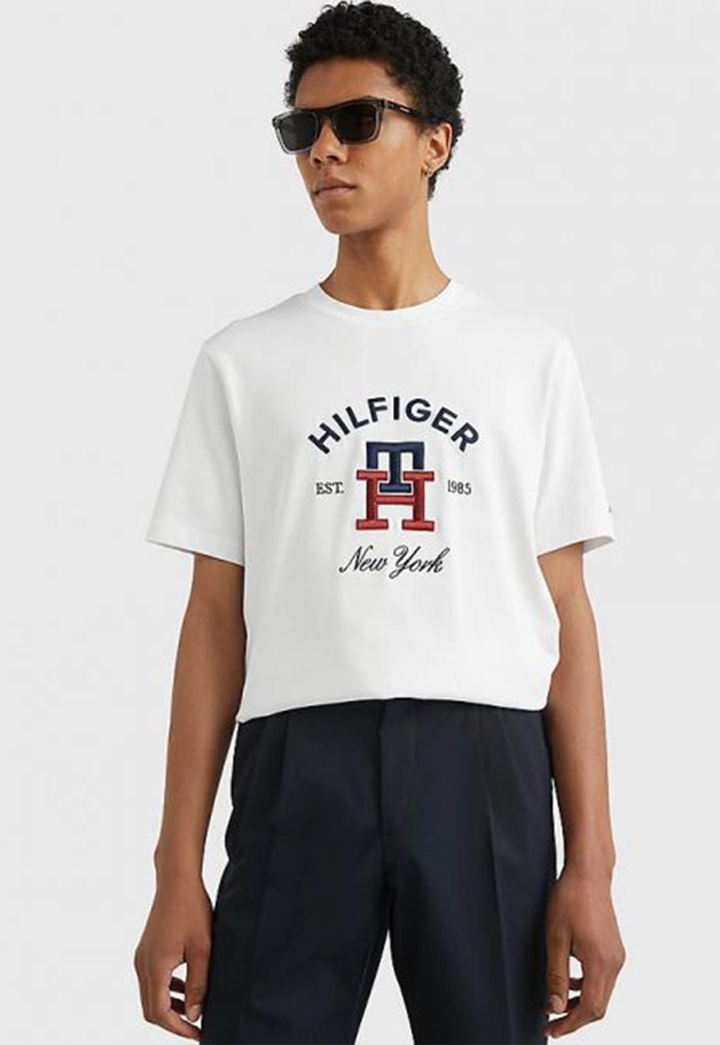 CURVED MONOGRAM TEE White 991217079 - Tommy Hillfiger