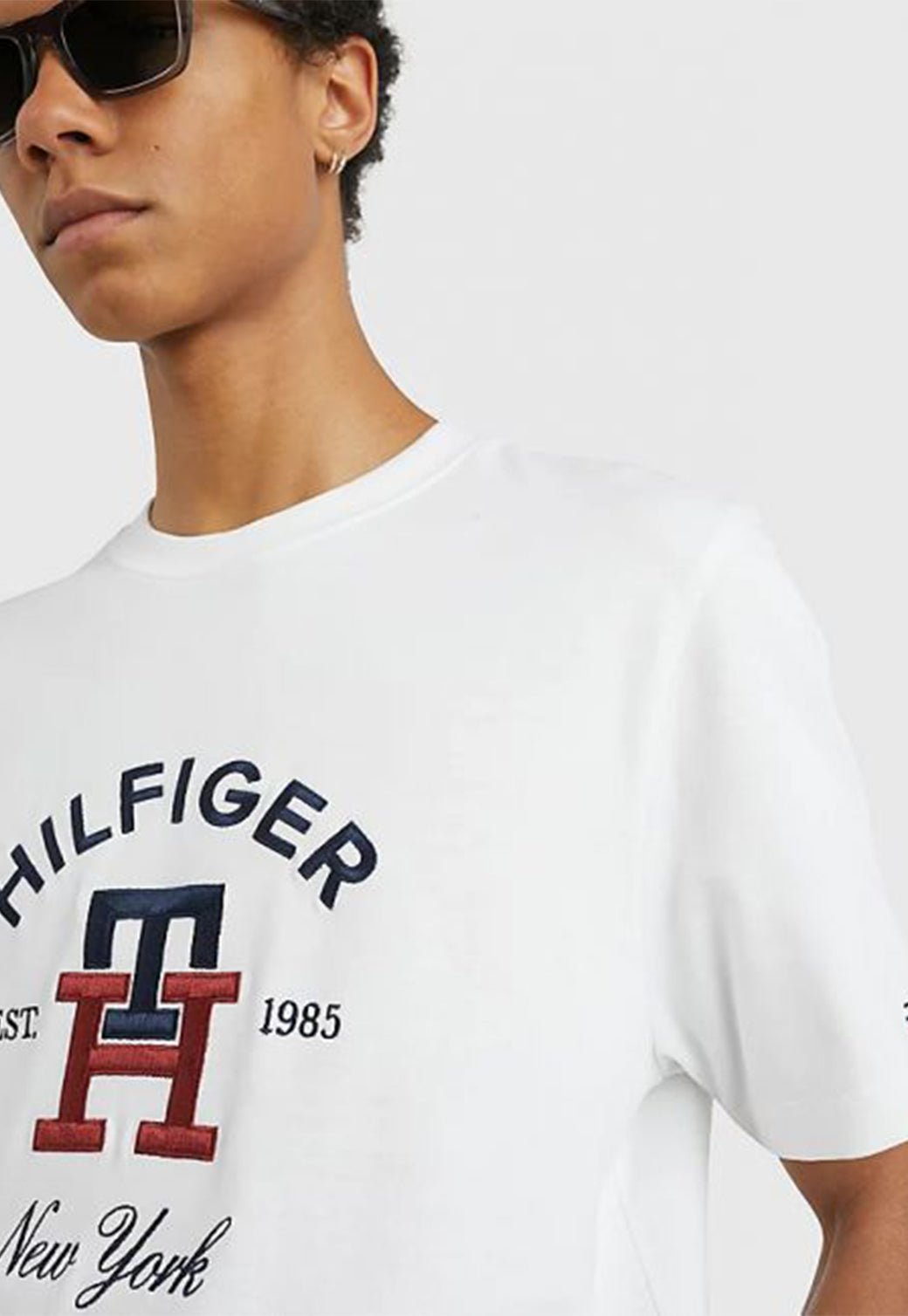 CURVED MONOGRAM TEE White 991217079 - Tommy Hillfiger