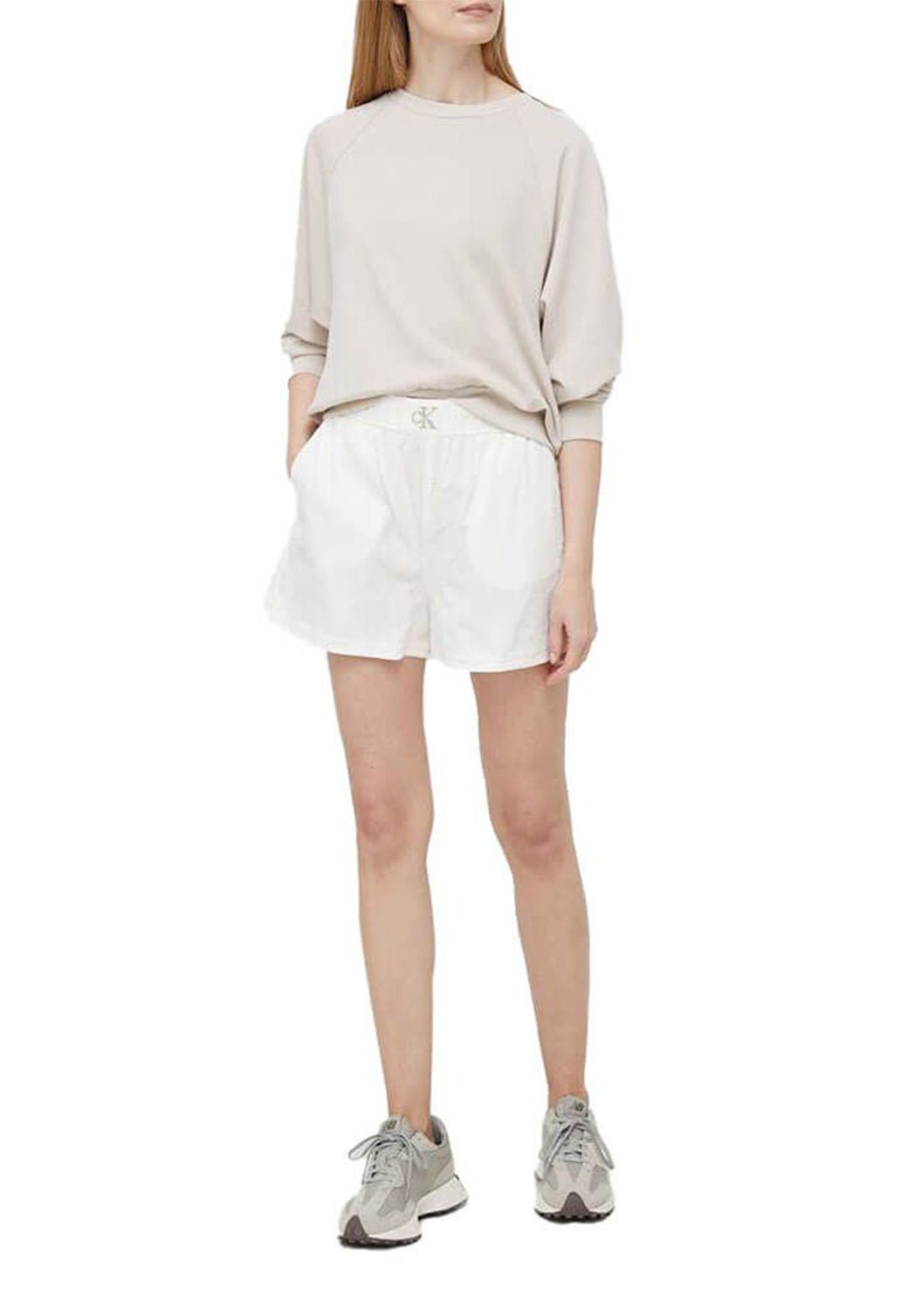 EERSUCKER RELAXED SHORTS Ancient White 893626798 - Calvin Klein