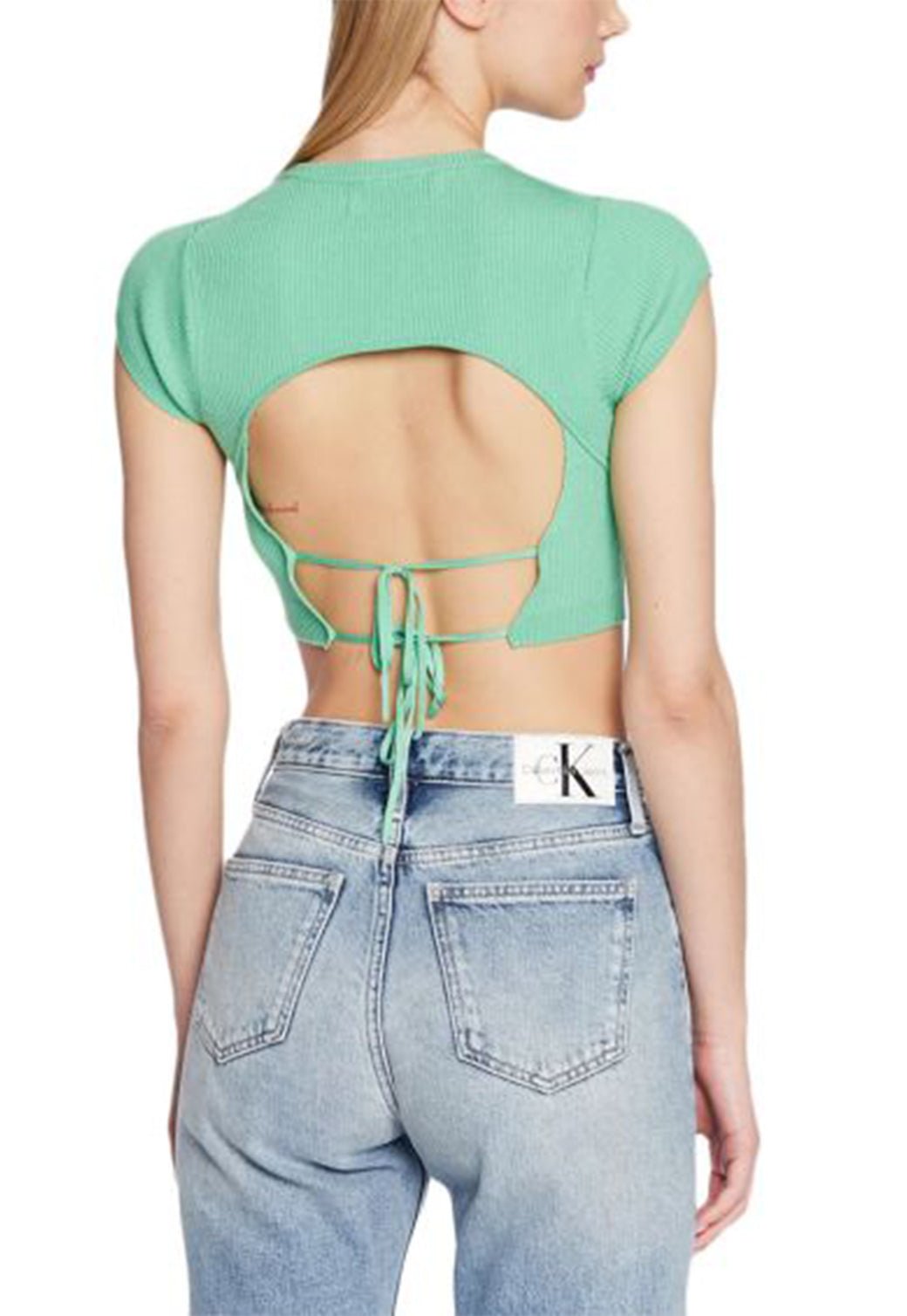 EN BACK TIED KNITTED TOP Neptunes Wave 893626802 - Calvin Klein