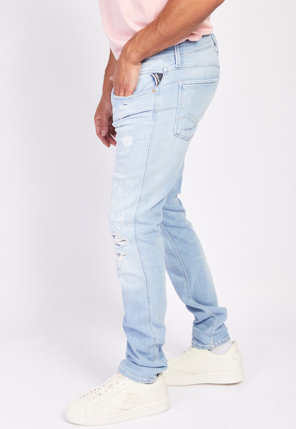 ג'ינס Anbass Slim עם קרעים גברים - Replay