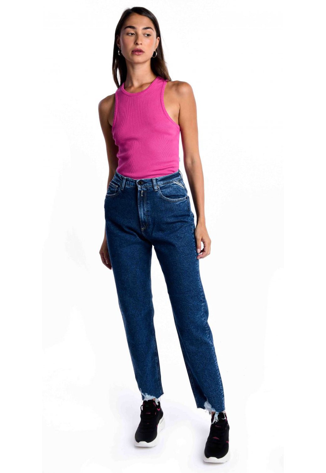 ג'ינס ארוך עם קרעים בסיומת לנשים - Replay