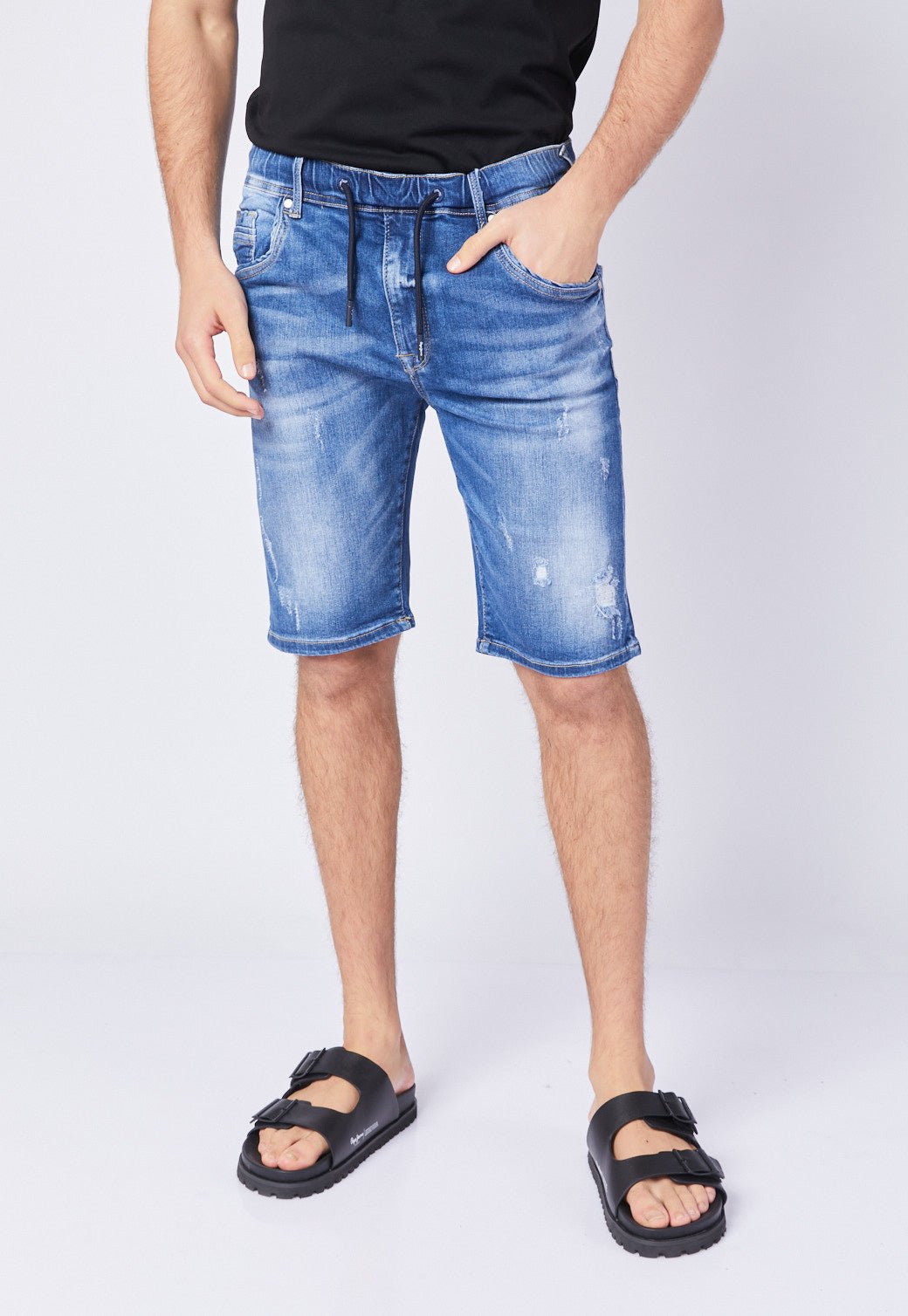 ג'ינס ברמודה עם גומי לגברים - Pepe Jeans