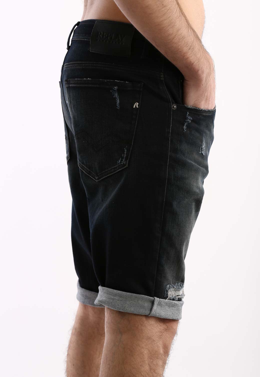 ג'ינס ברמודה עם קרעים גברים - Replay