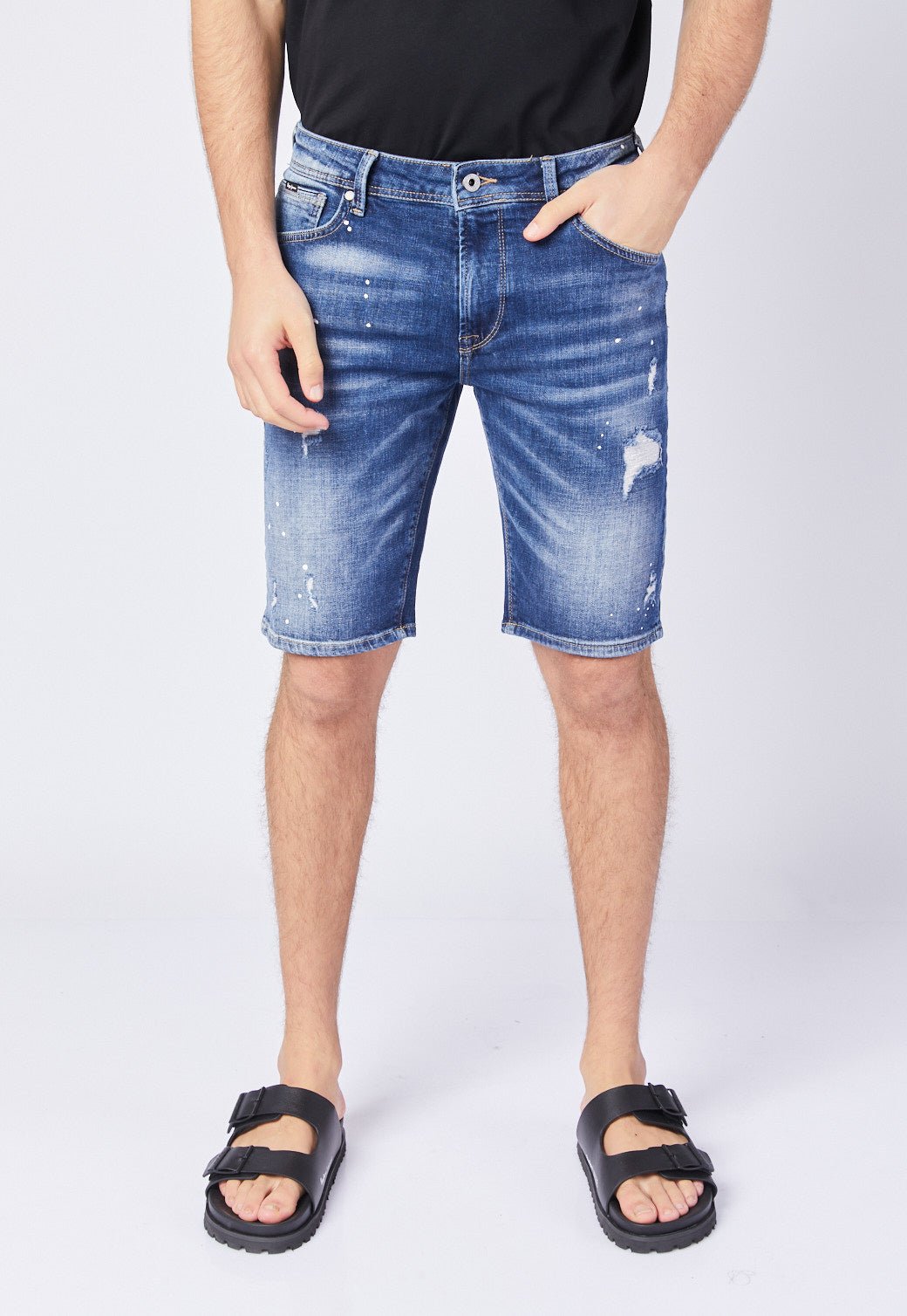 ג'ינס ברמודה עם קרעים לגברים - Pepe Jeans