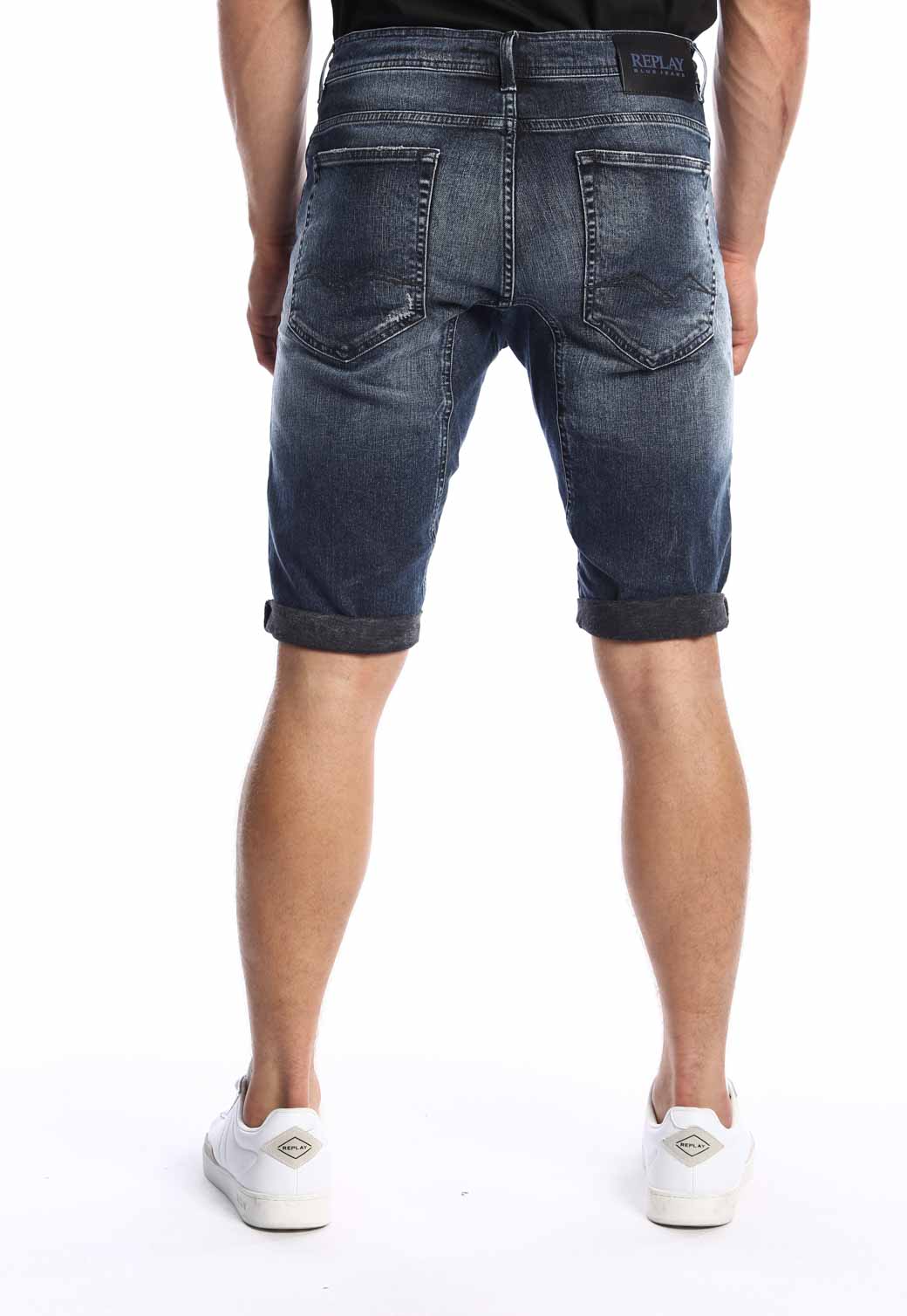 ג'ינס ברמודה עם שפשוף גברים - Replay