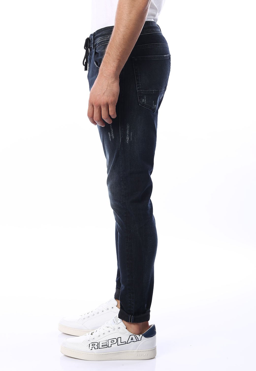 ג'ינס Kovic Antifit חגורת קשירה משופשף גברים - Replay