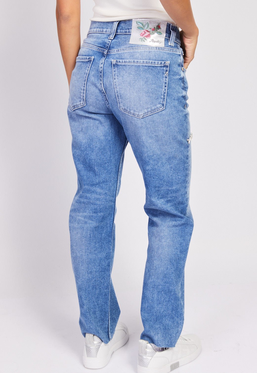 ג'ינס Maijke עם קרע קריסטלים נשים - Replay