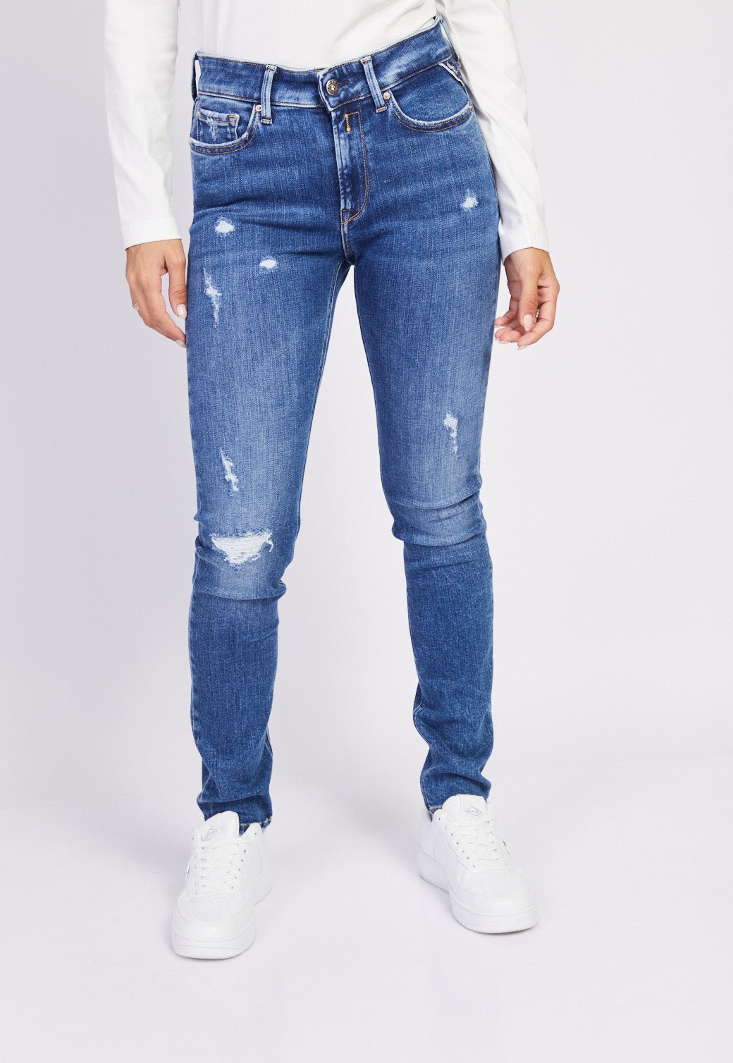 ג'ינס סקיני Luzien עם קרעים נשים - Replay