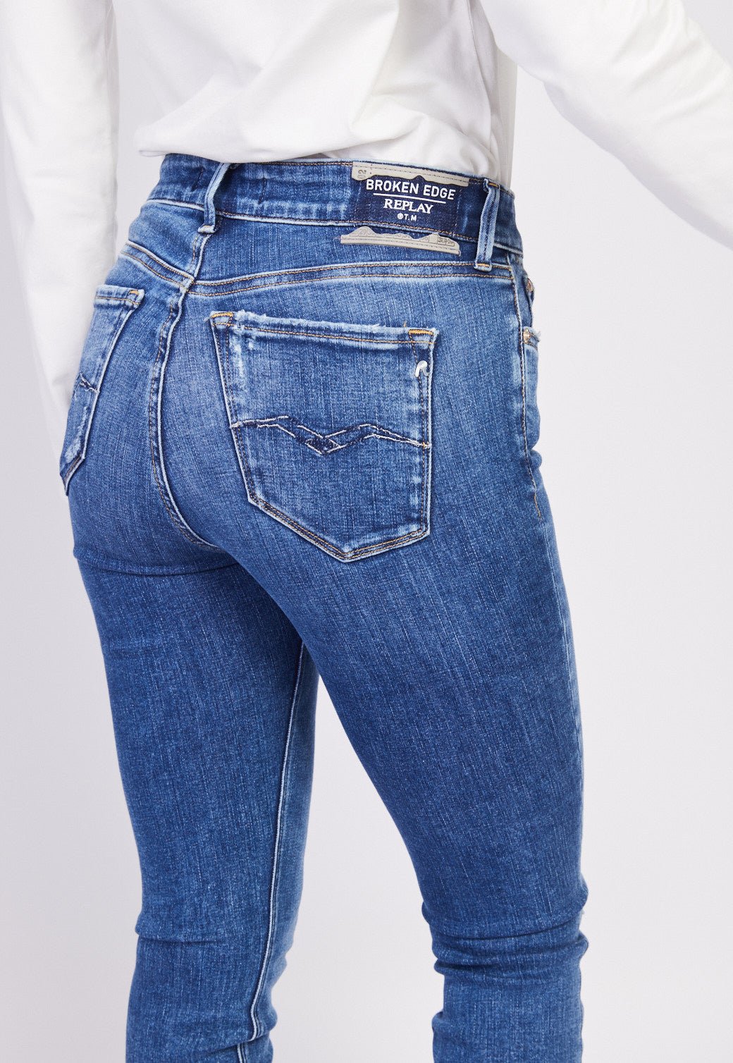 ג'ינס סקיני Luzien עם קרעים נשים - Replay