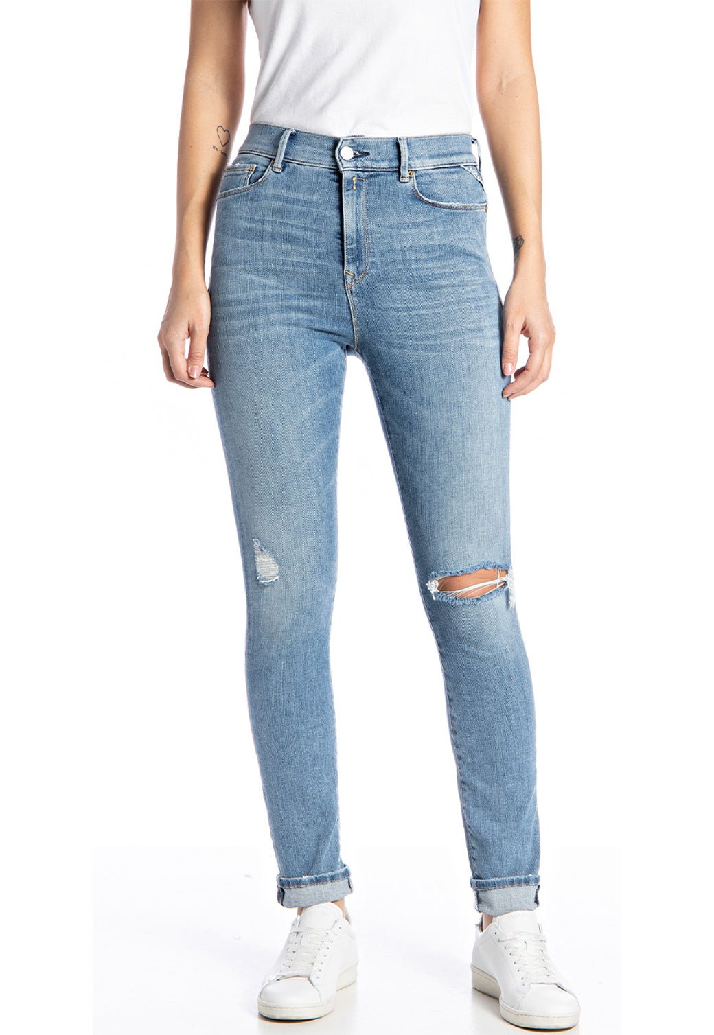 ג'ינס סקיני עם קרעים נשים - Replay
