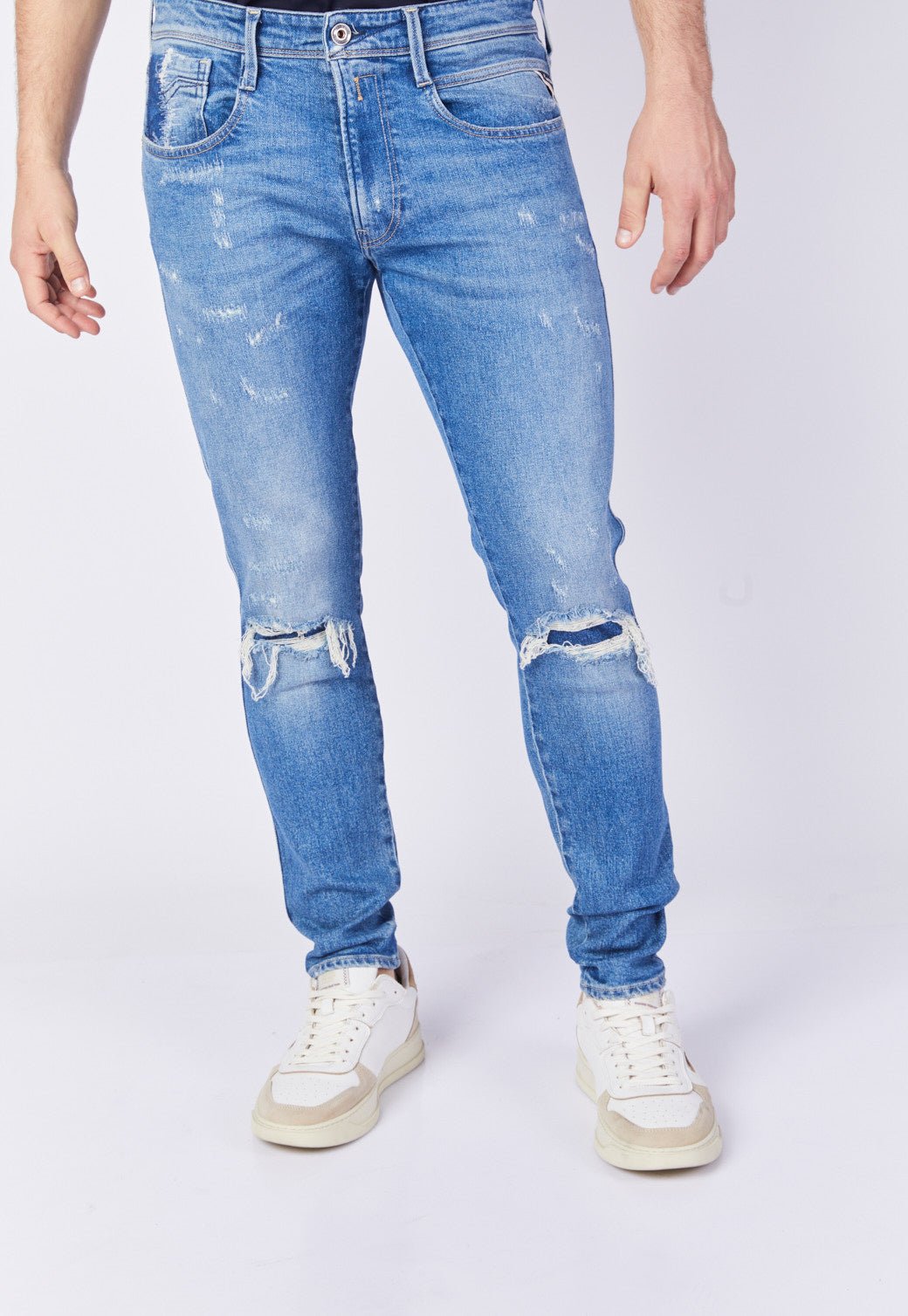 ג'ינס Slim Fit BRONNY עם קרעים וכיס חסר גברים - Replay