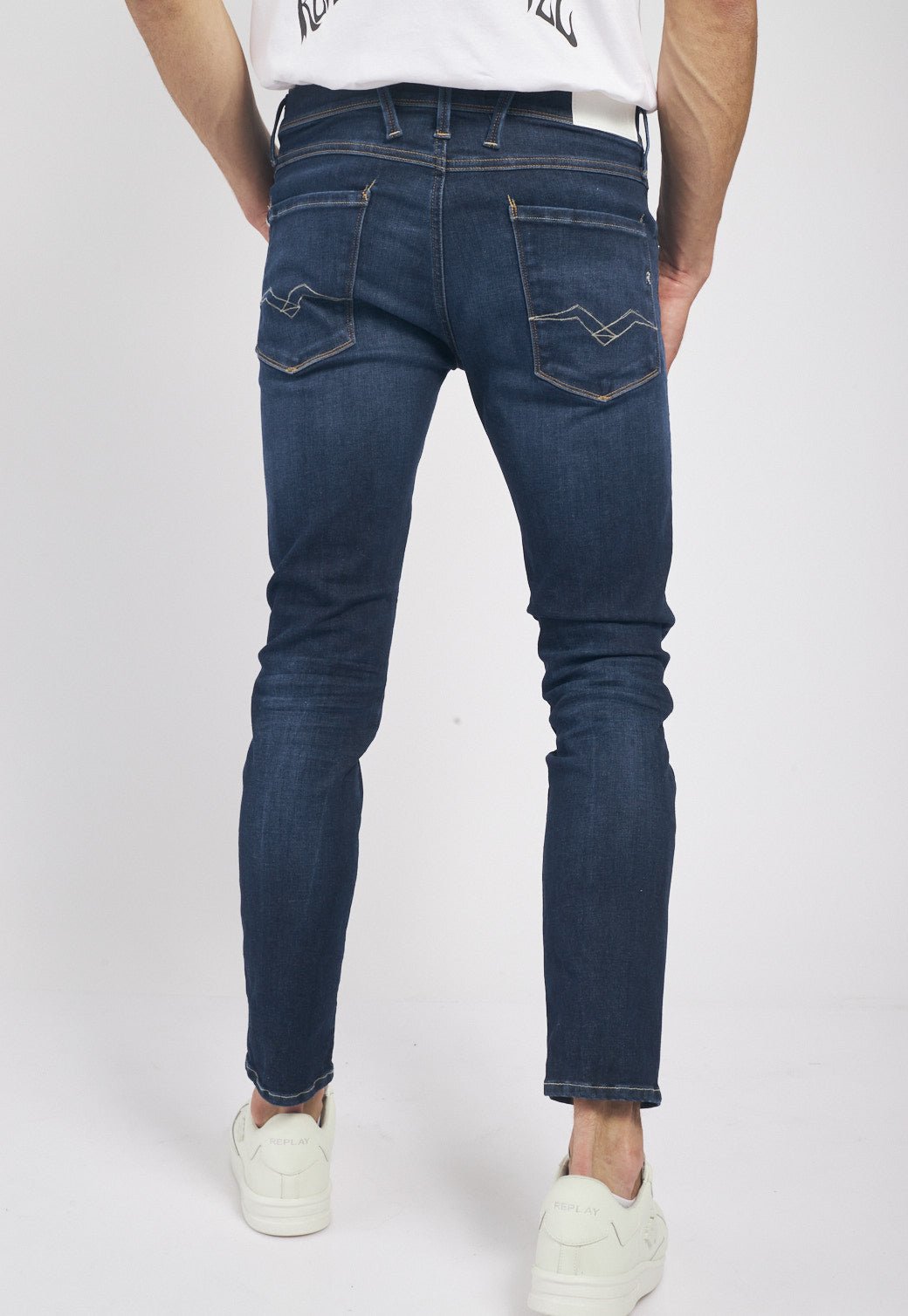 ג'ינס Slim Fit בשטיפה כחולה גברים - Replay