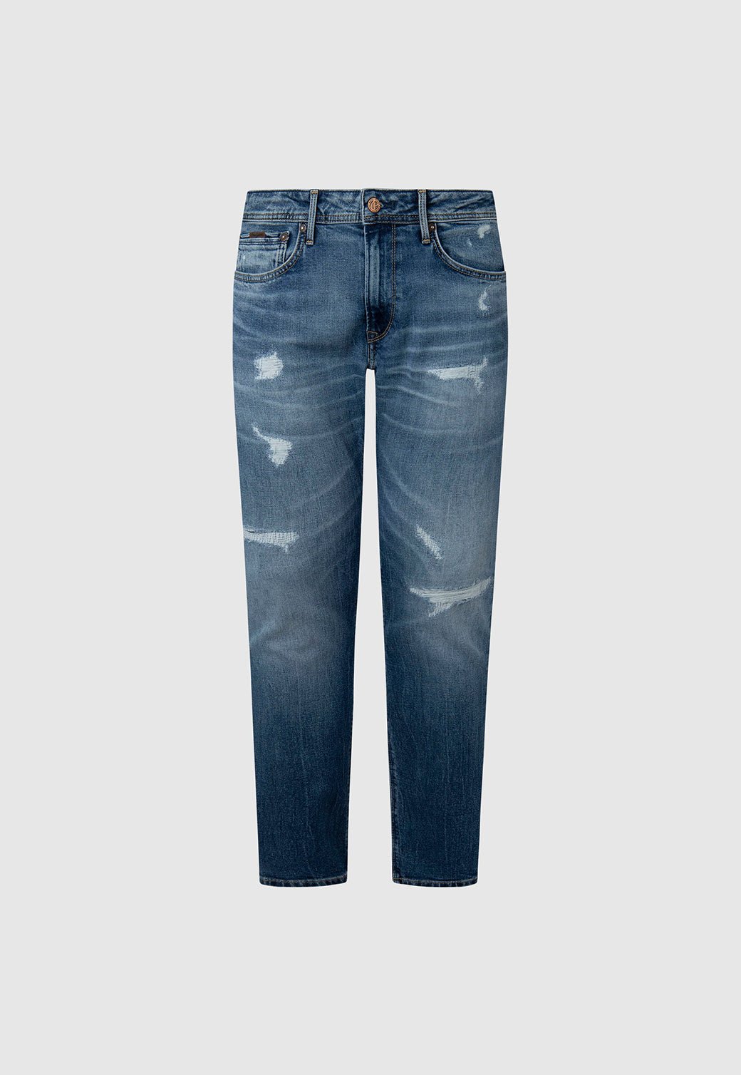 ג'ינס Stanley Midrise Regular Fit עם קרעים - Pepe Jeans