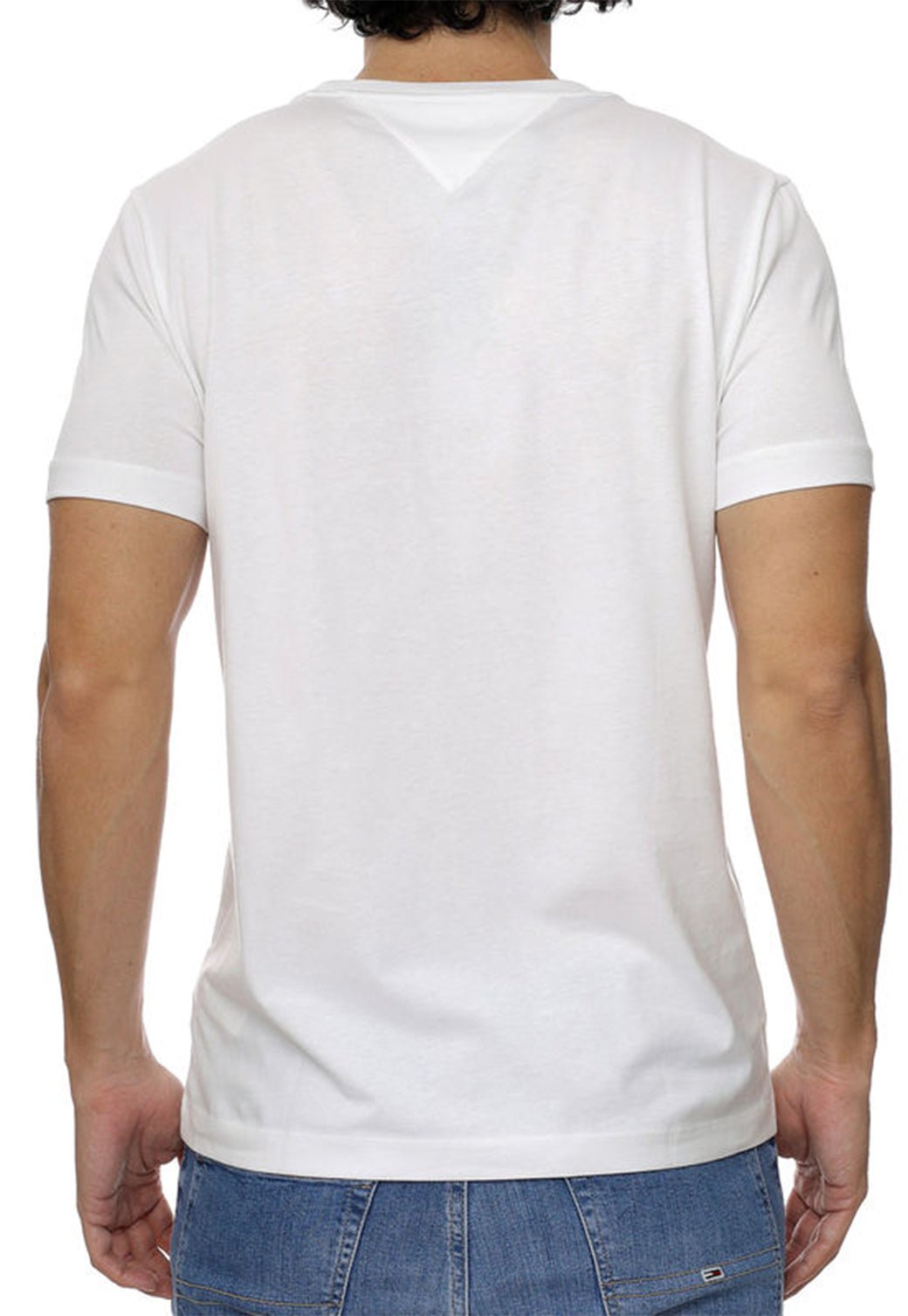 HILFIGER CURVE LOGO TEE WHITE 991216055 - Tommy Hillfiger