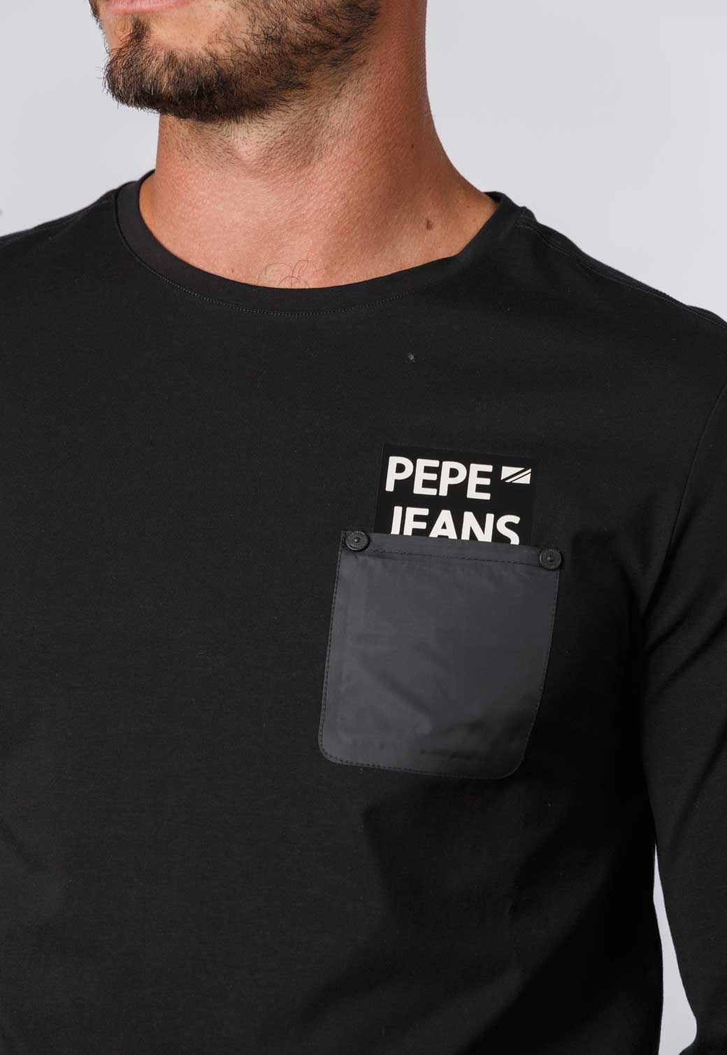 טי שירט ארוכה עם כיס בחזה גברים - Pepe Jeans